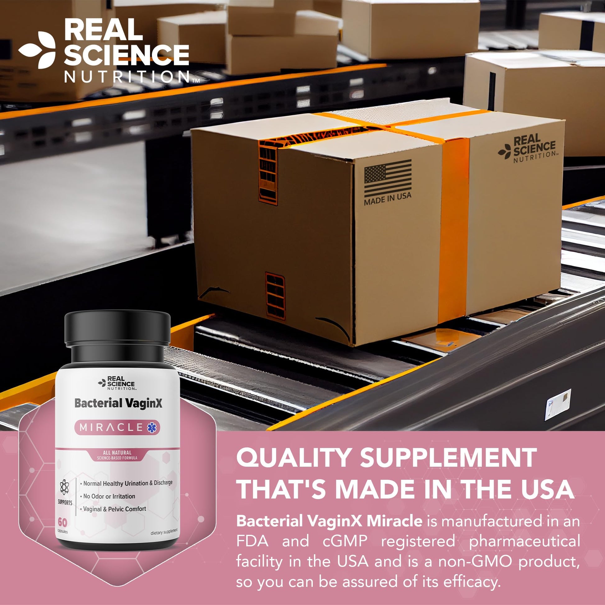 Real Science Nutrition Offers Bacterial VaginX Miracle - Nitric Oxide Enhanced Formulated Real Science Nutrition