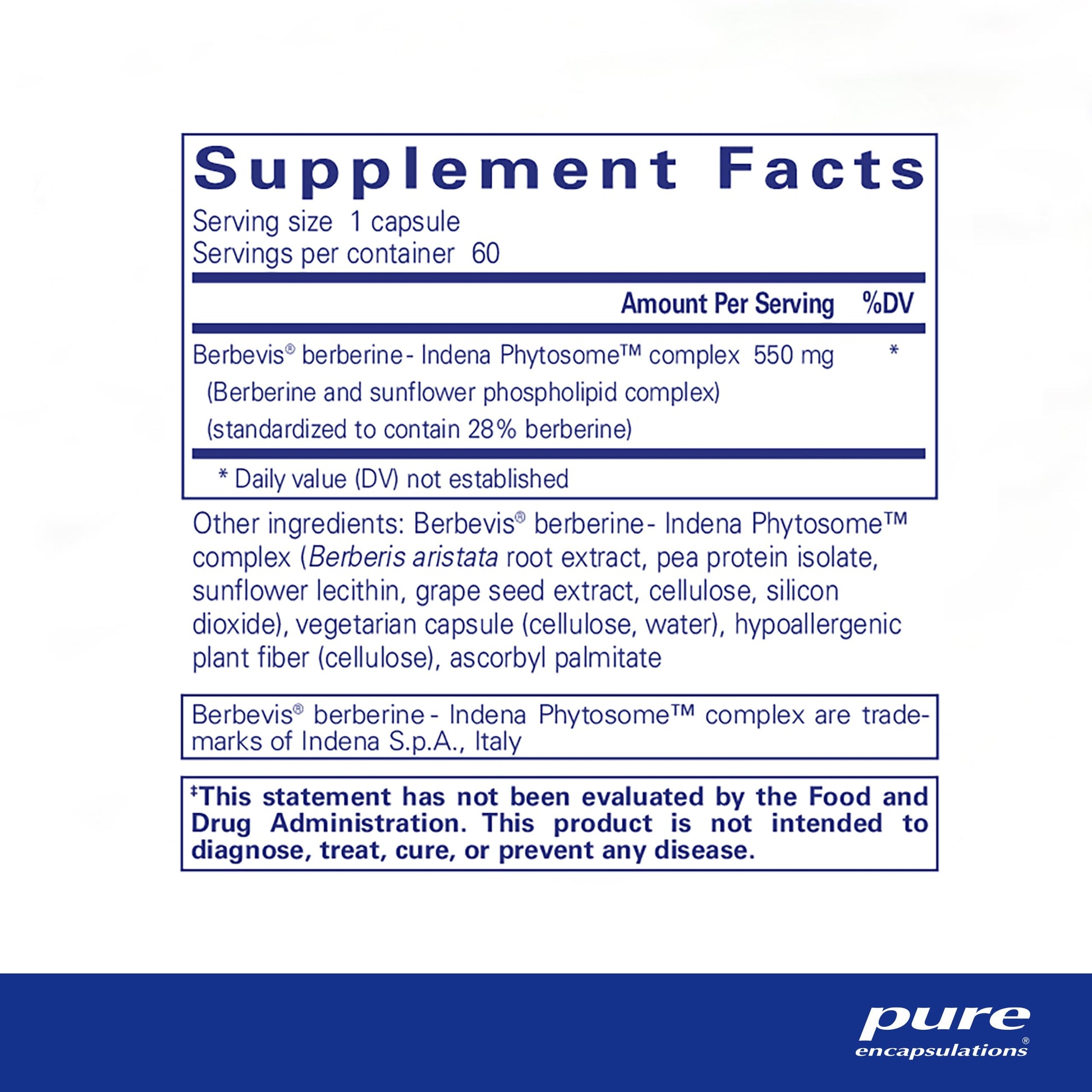 Pure Encapsulations Berberine UltraSorb | Enhanced Absorption Berberine | 60 Capsules Pure Encapsulations