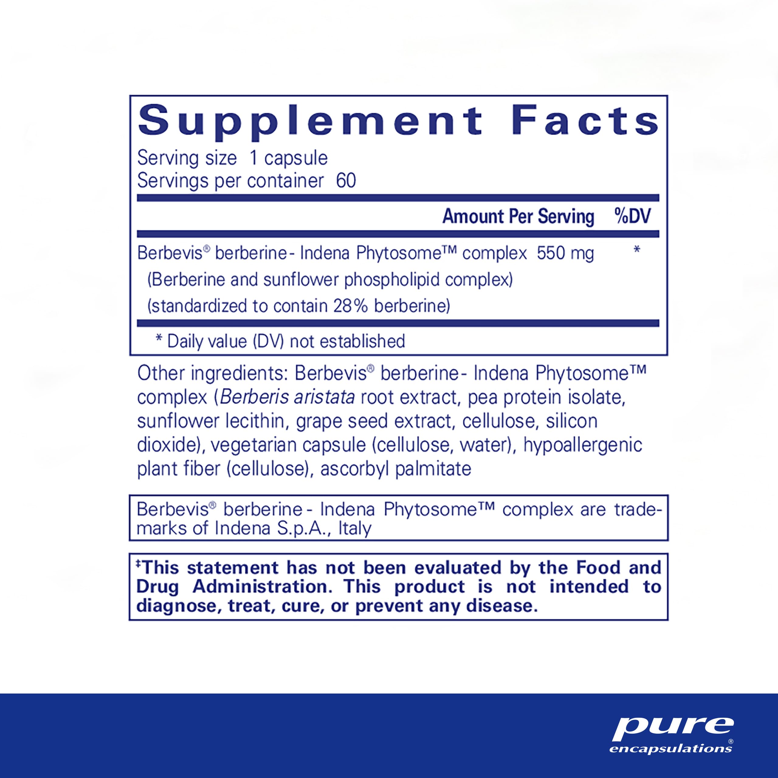 Pure Encapsulations Berberine UltraSorb | Enhanced Absorption Berberine | 60 Capsules Pure Encapsulations