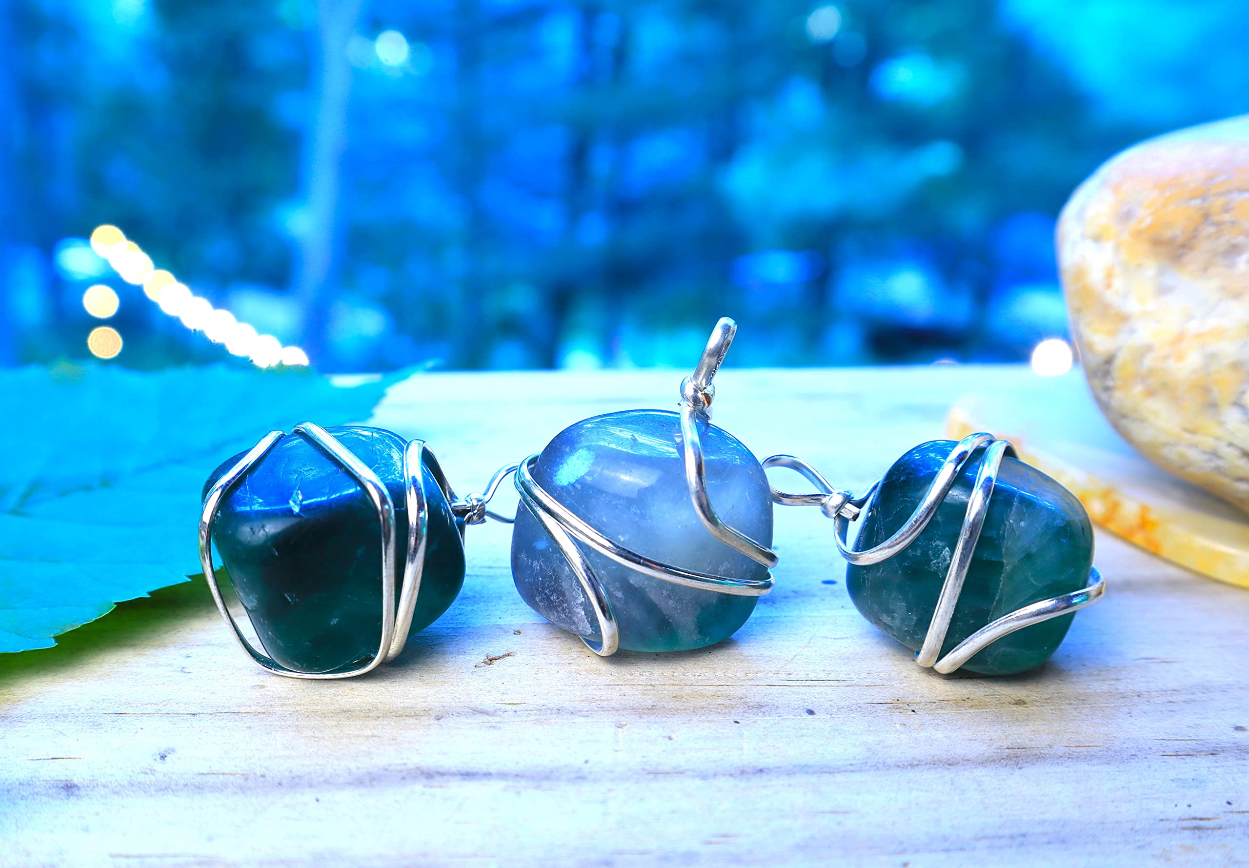 Shelf and Stone Rainbow Fluorite Wire Wrapped Pendant - Dark Hued Fluorite Crystal Necklace Shelf and Stone
