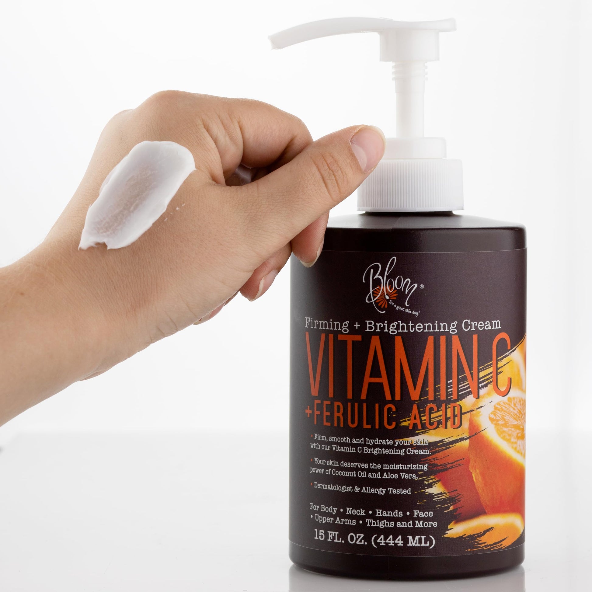 BLOOM Vitamin C Cream Body Lotion & Face Moisturizer W/Coconut Oil | Natural Skin Care BLOOM IT'S A GREAT SKIN DAY!