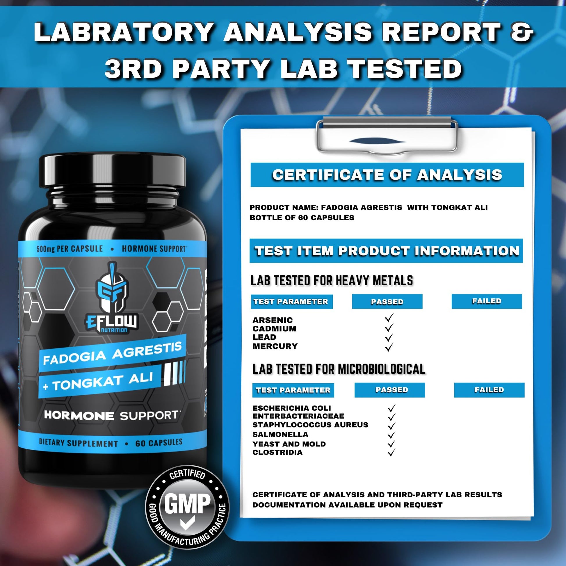 eFlow Nutrition Fadogia Agrestic + Tongkat Ali - [2-in-1] Natural Performance Supplement eFlow Nutrition