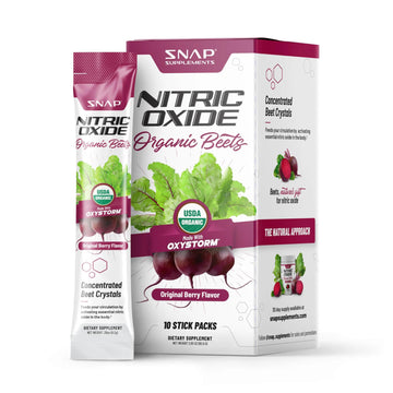 Snap Supplements Nitric Oxide Organic Beet Root Powder, Circulation Superfood On-The-Go