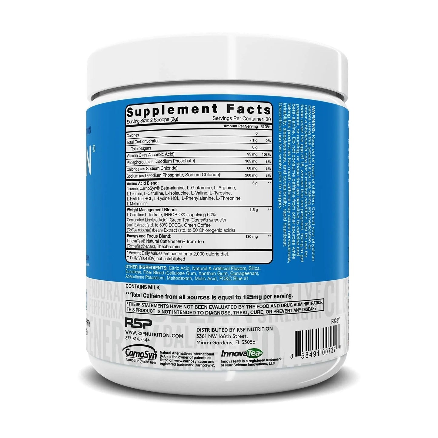 RSP NUTRITION AminoLean Pre Workout Energy (Blue Raspberry 30 Servings) with AminoLean Recovery Post Workout Boost (Tropical Island Punch 30 Servings)