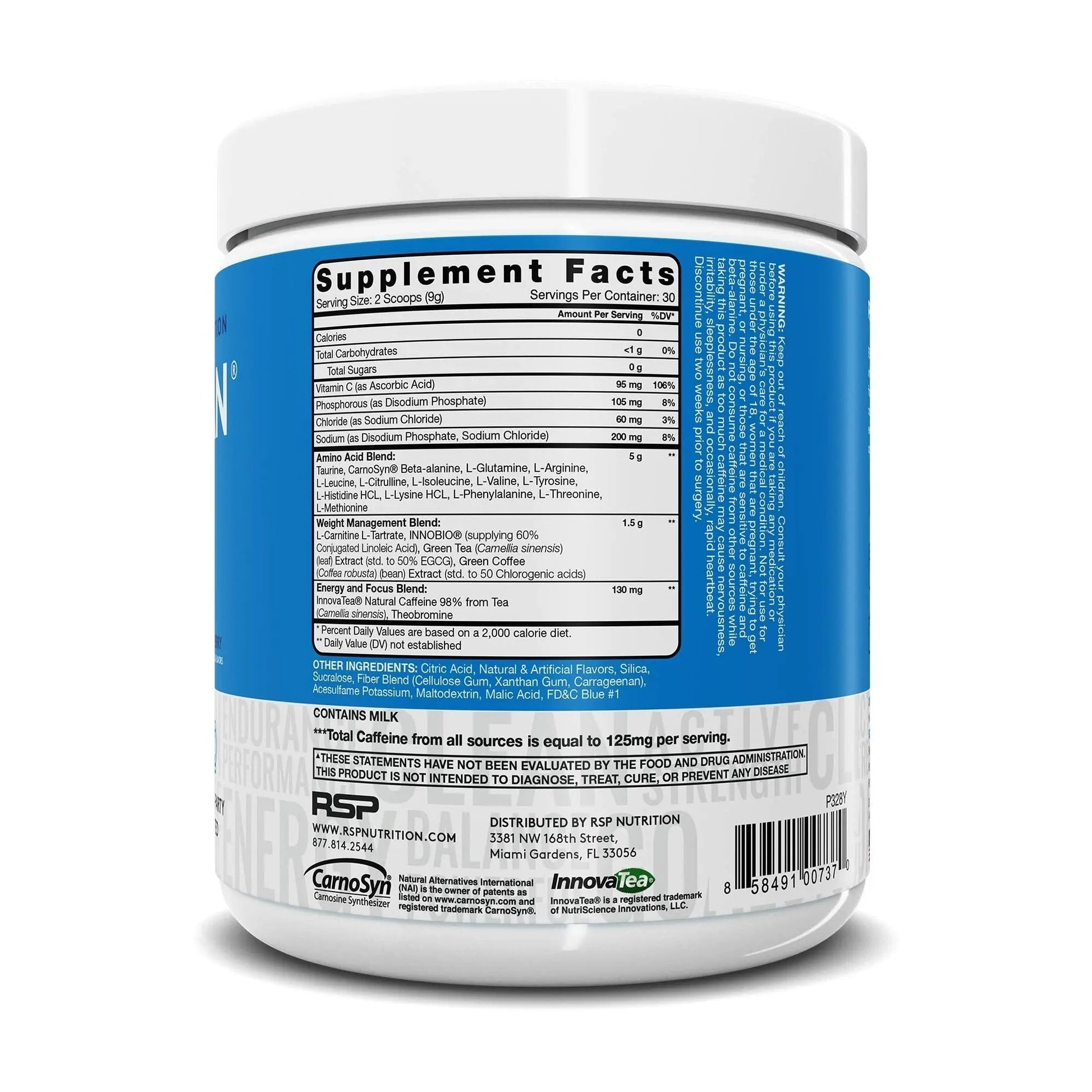 RSP NUTRITION AminoLean Pre Workout Energy (Blue Raspberry 30 Servings) with AminoLean Recovery Post Workout Boost (Tropical Island Punch 30 Servings)