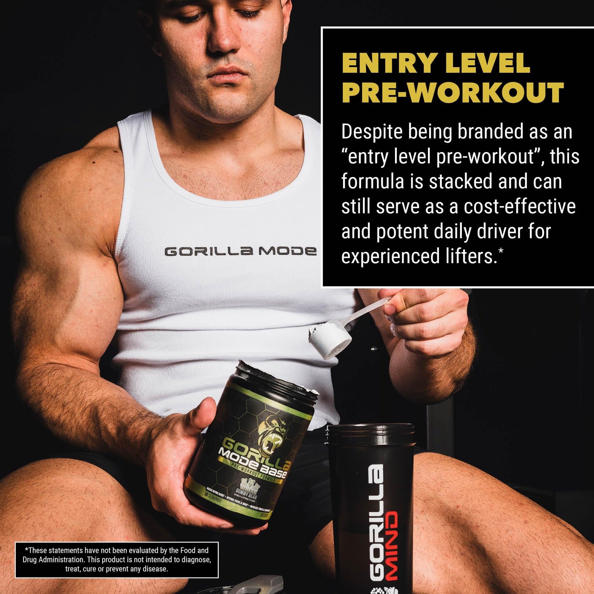 Gorilla Mode Base Pre Workout - Raises Nitric Oxide · Intense Focus & Drive · Endurance Gorilla Mind