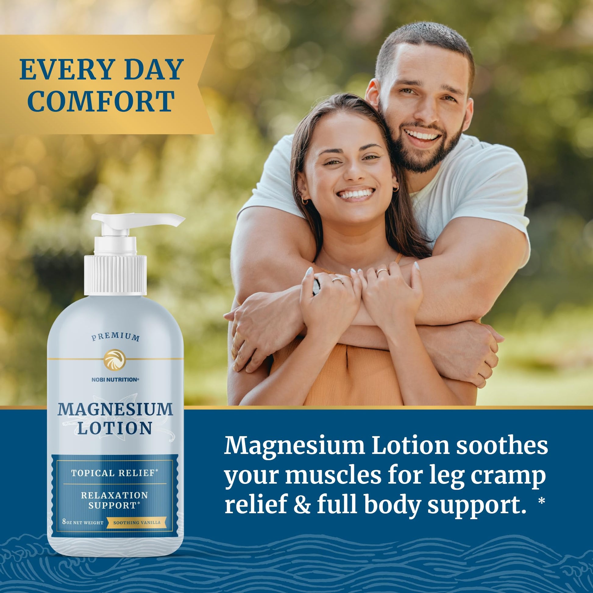 Magnesium Lotion | Relieves Muscle Cramps & Soreness | Relaxation & Calming Support Nobi Nutrition