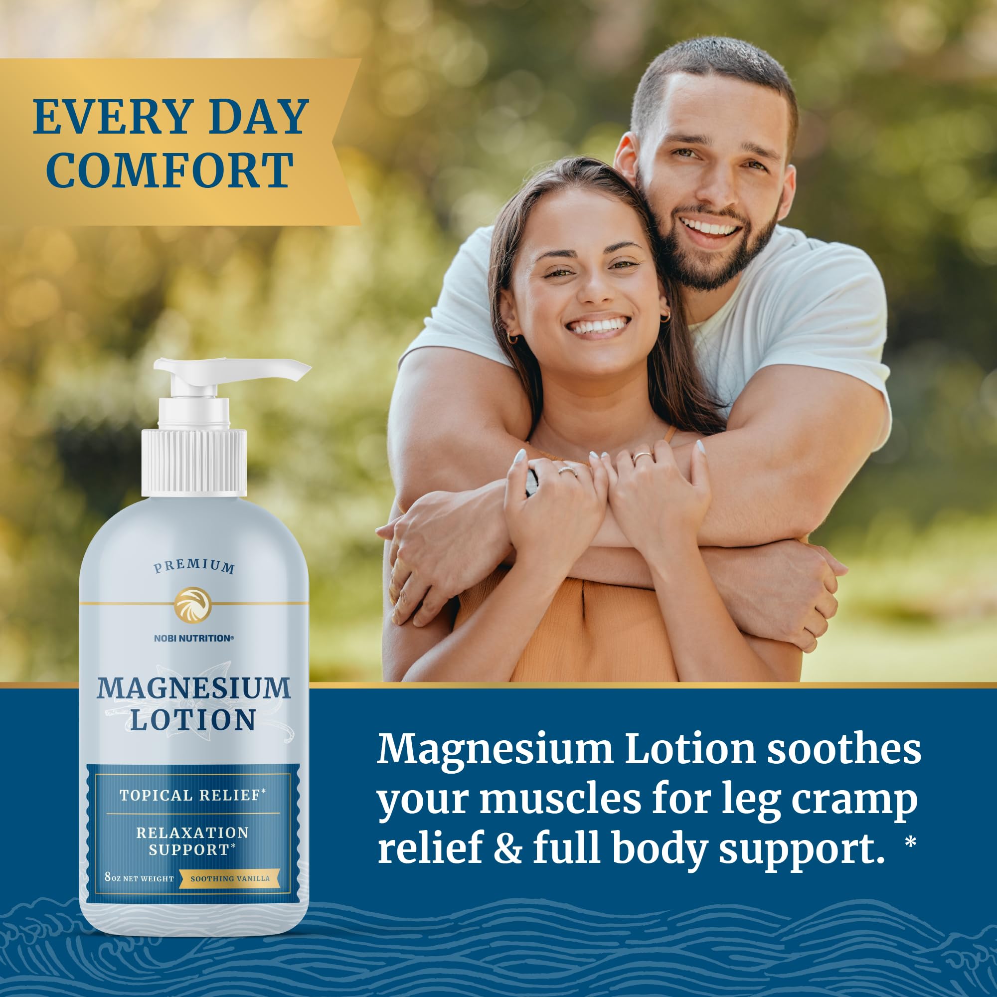 Magnesium Lotion | Relieves Muscle Cramps & Soreness | Relaxation & Calming Support Nobi Nutrition