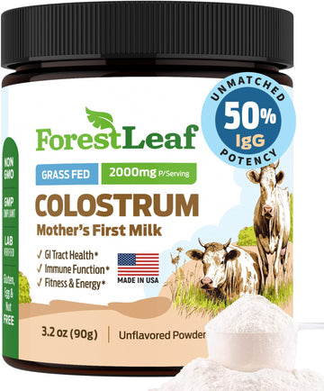 ForestLeaf Colostrum Powder 50% IgG Highest Concentration - Grass Fed Bovine 