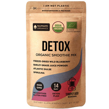 Numami Organic Detox Blueberry Smoothie Powder with Healthy Spirulina, Atlantic Dulse