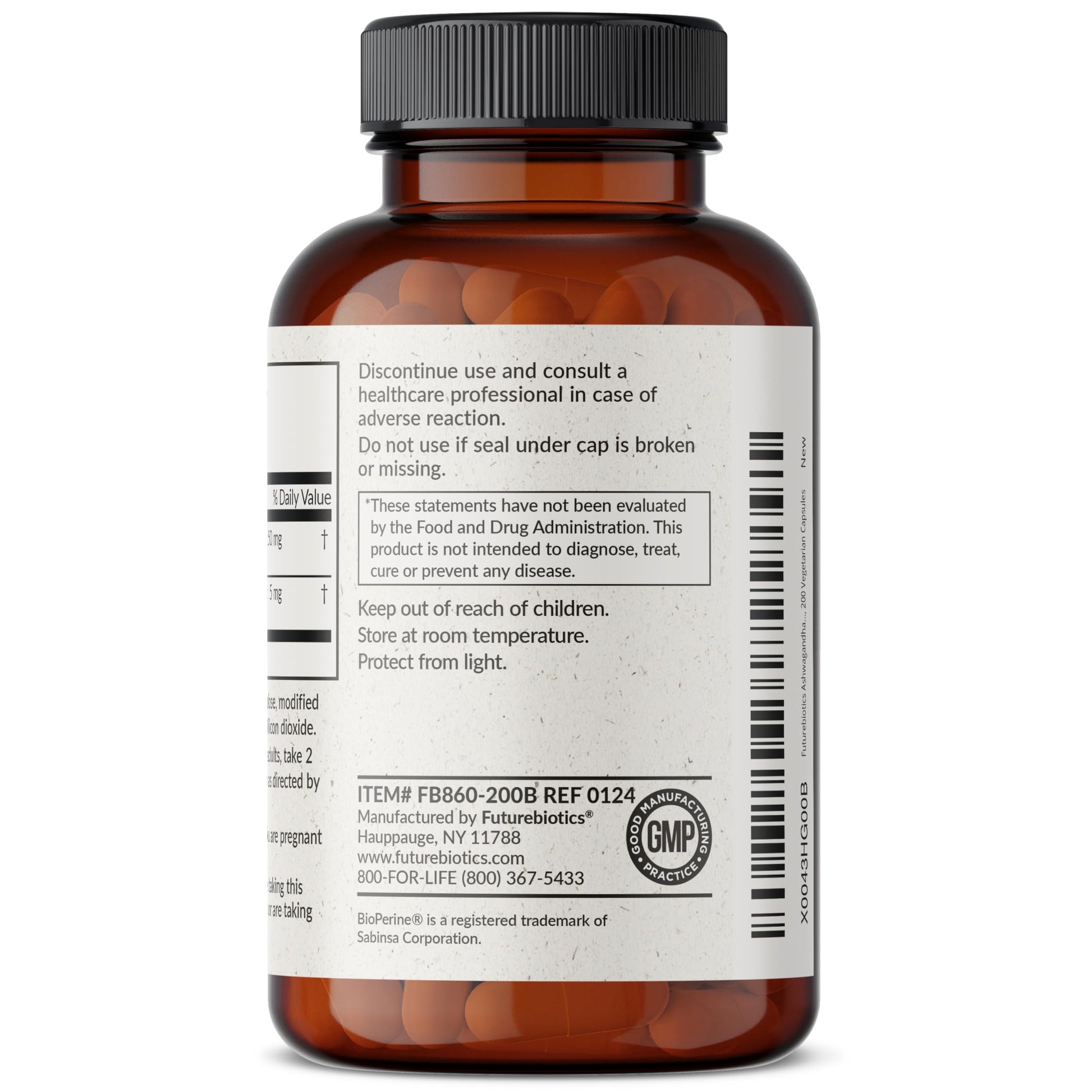 Futurebiotics Ashwagandha Extra Strength Stress & Mood Support with BioPerine Futurebiotics
