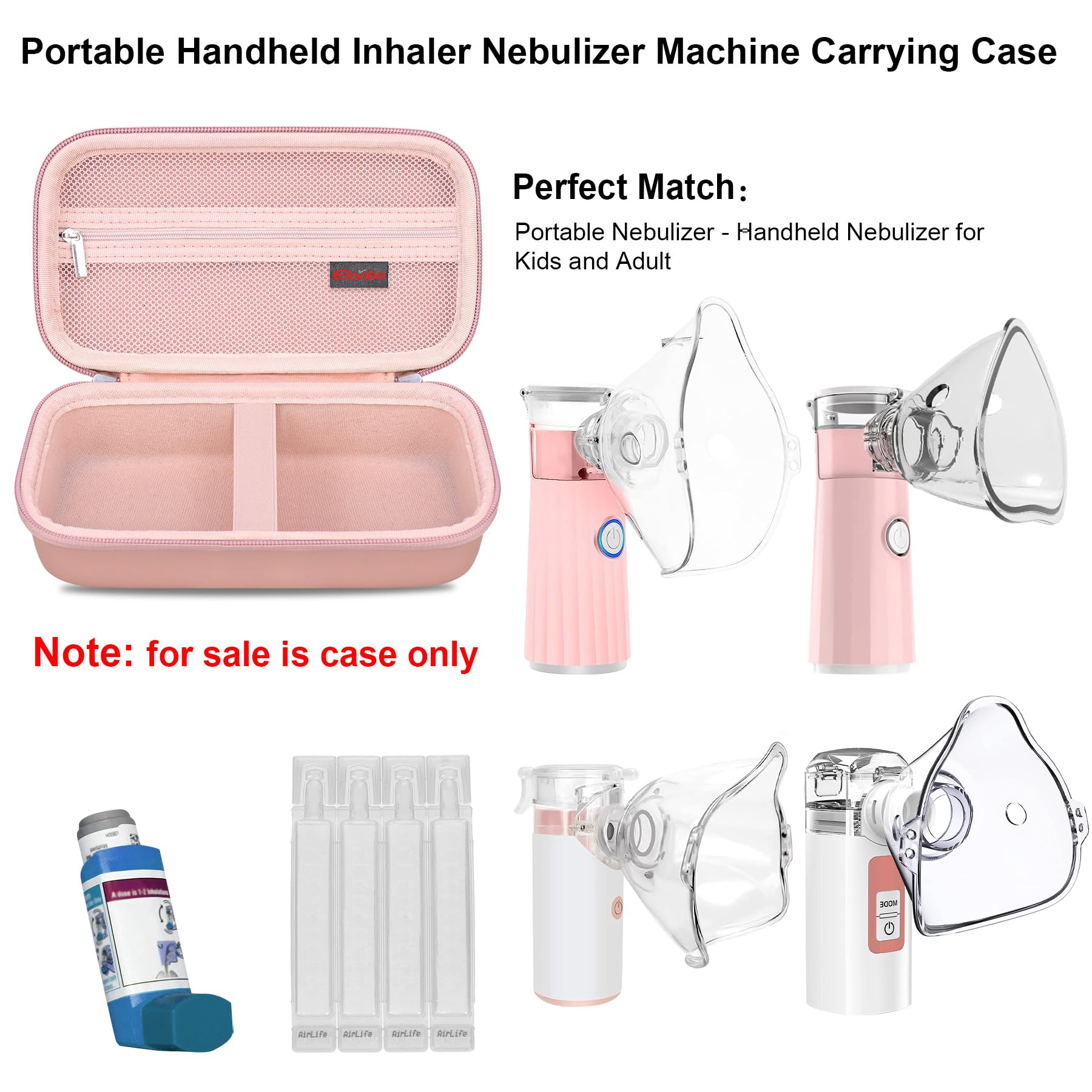 Elonbo Carrying Case Compatible with Portable Handheld Inhaler Nebulizer Machine Elonbo