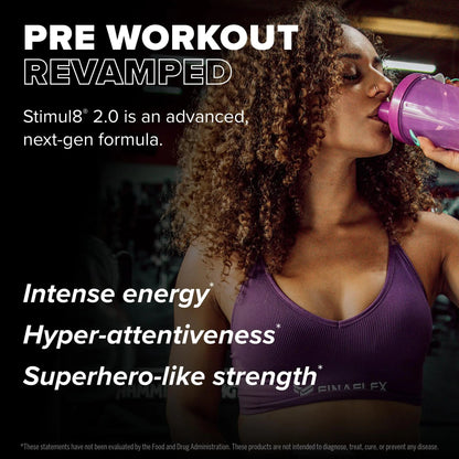 FINAFLEX STIMUL8 2.0 Pre Workout, Granny Apple - Delivers Energy, Focus & Strength - with Beta-Alanine, Alpha GPC & Caffeine - 30 Servings
