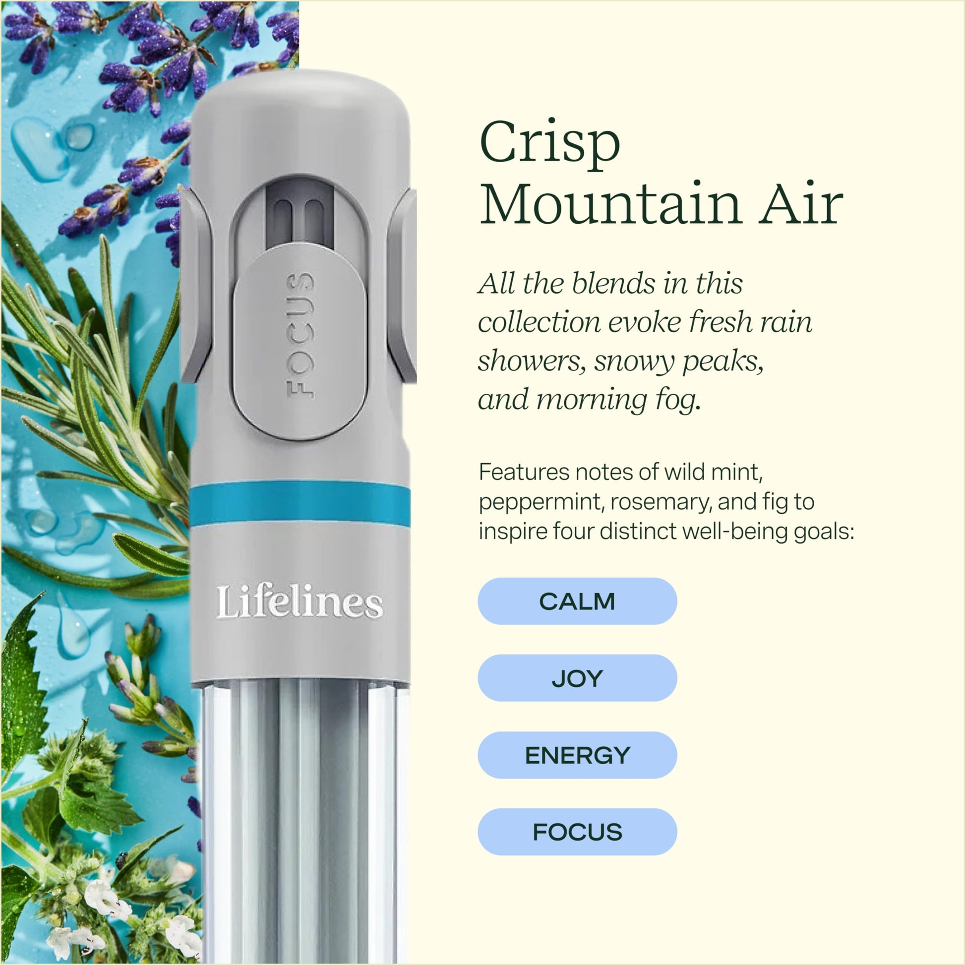 Pen Diffuser in Crisp Mountain Air Essential Oil Blends - Elegant 1.0mm Ballpoint Tip - Black Pen Lifelines