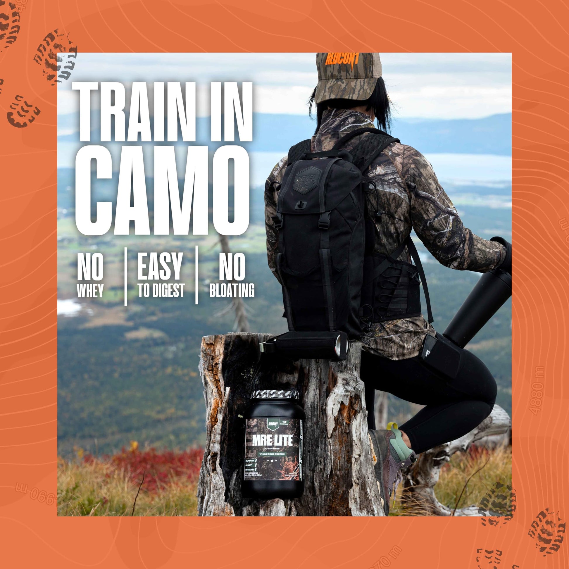 REDCON1 x Mossy Oak MRE Lite Whole Food Protein Powder, Chocolate Moose - Low Carb REDCON1