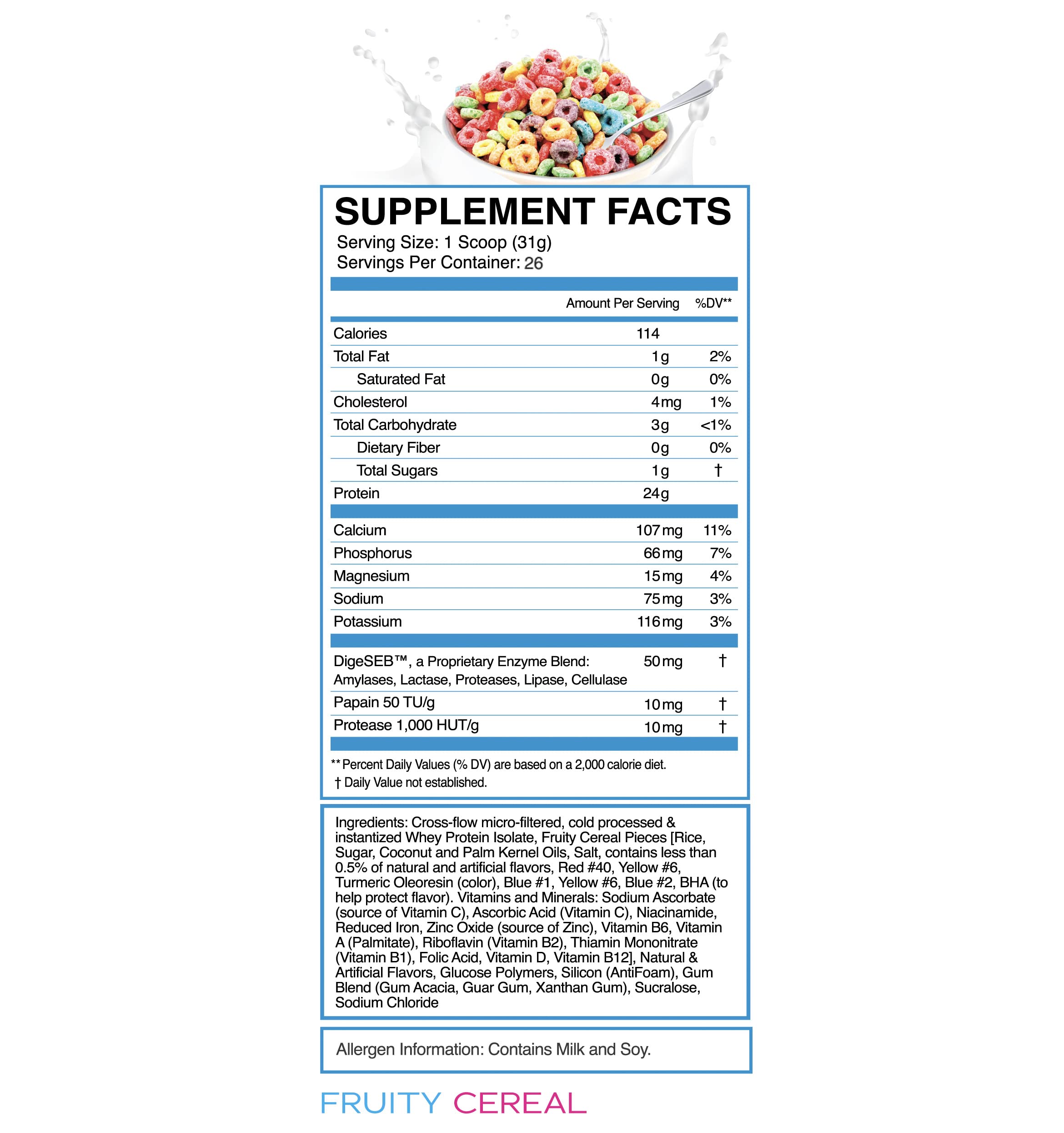 eFlow Nutrition 100% Whey Protein Isolate - Gluten & Lactose-Free Digestive Enzymes eFlow Nutrition