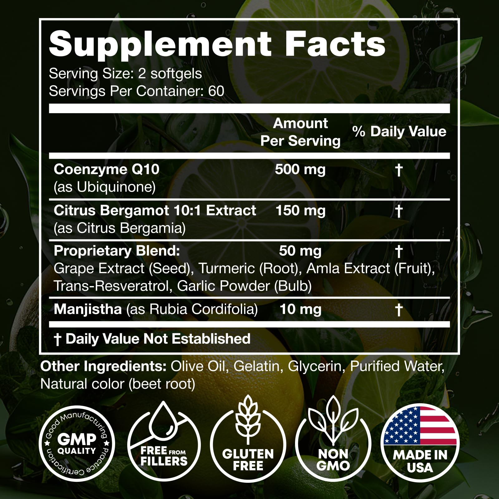 High Absorption CoQ10 500MG - Co Q 10 Supplement 120 Softgels for Heart Health&Energy JOYLI Nutrition