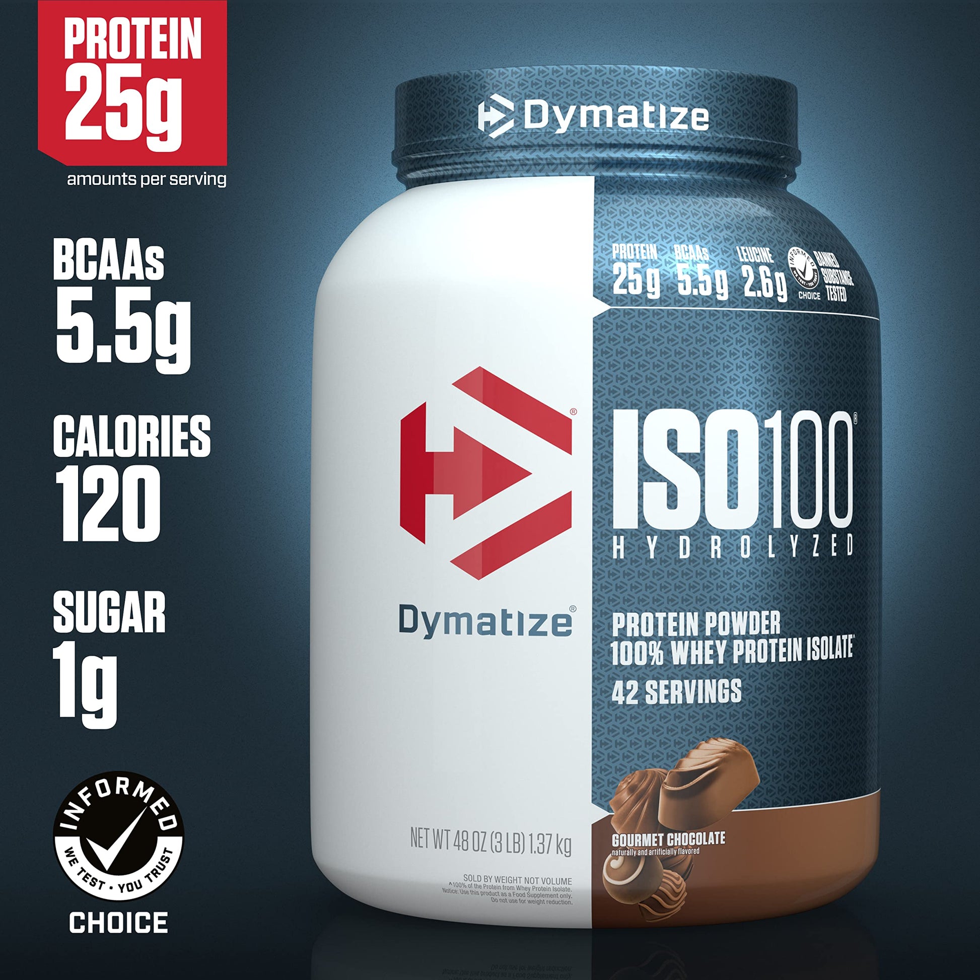 Dymatize ISO100 Hydrolyzed Protein Powder, 100% Whey Isolate Protein, 25g of Protein Dymatize