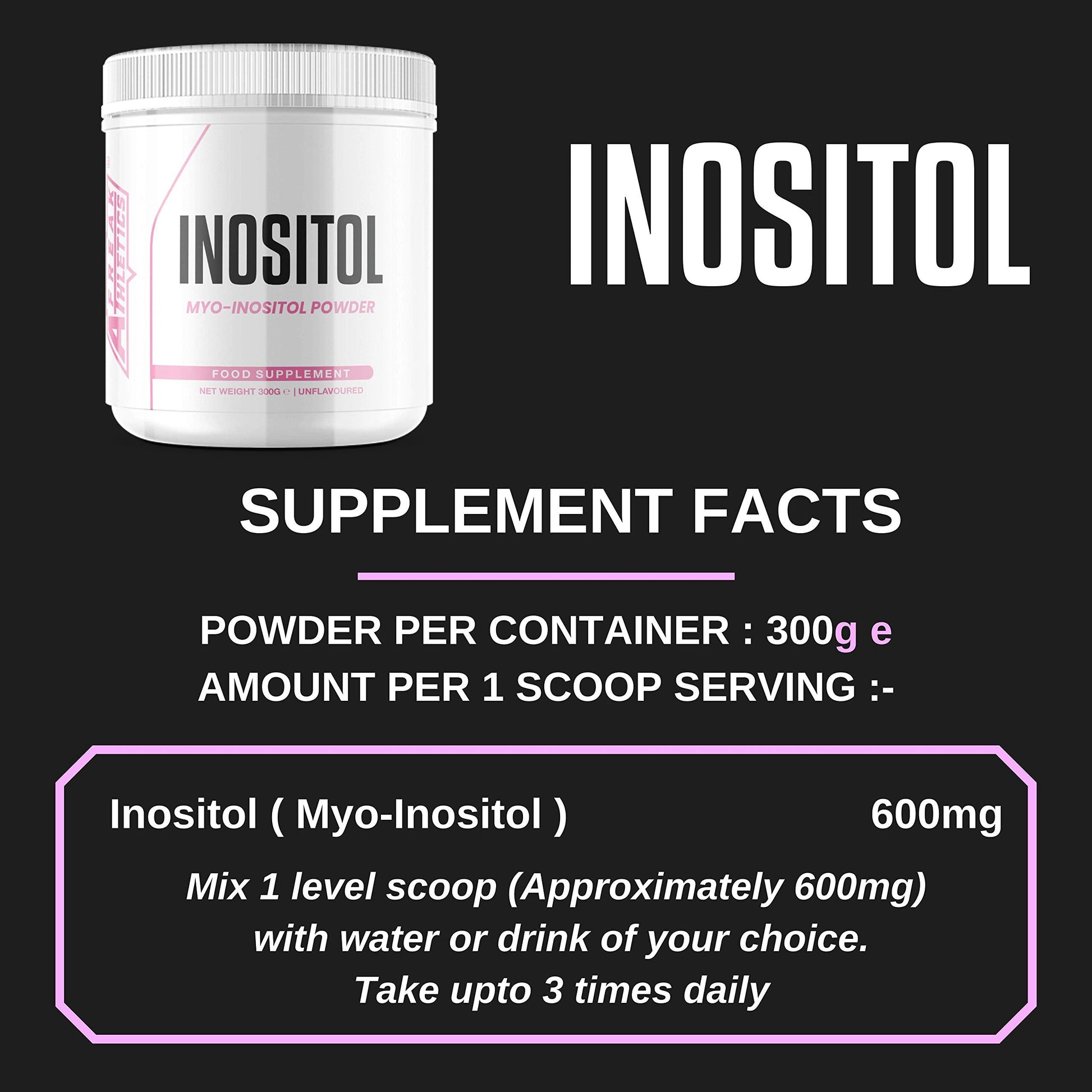 Inositol (Myo-Inositol) Powder 300g | Premium Myo Inositol Powder - Supports Women Freak Athletics