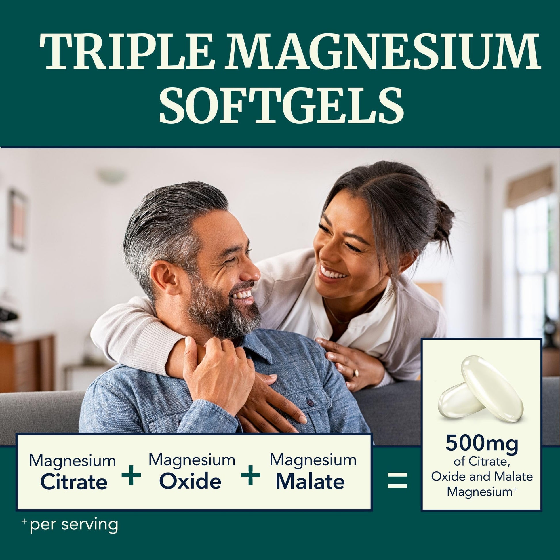 Triple Magnesium Softgels | Citrate, Malate, & Oxide | Highly Absorbable Magnesium Nobi Nutrition