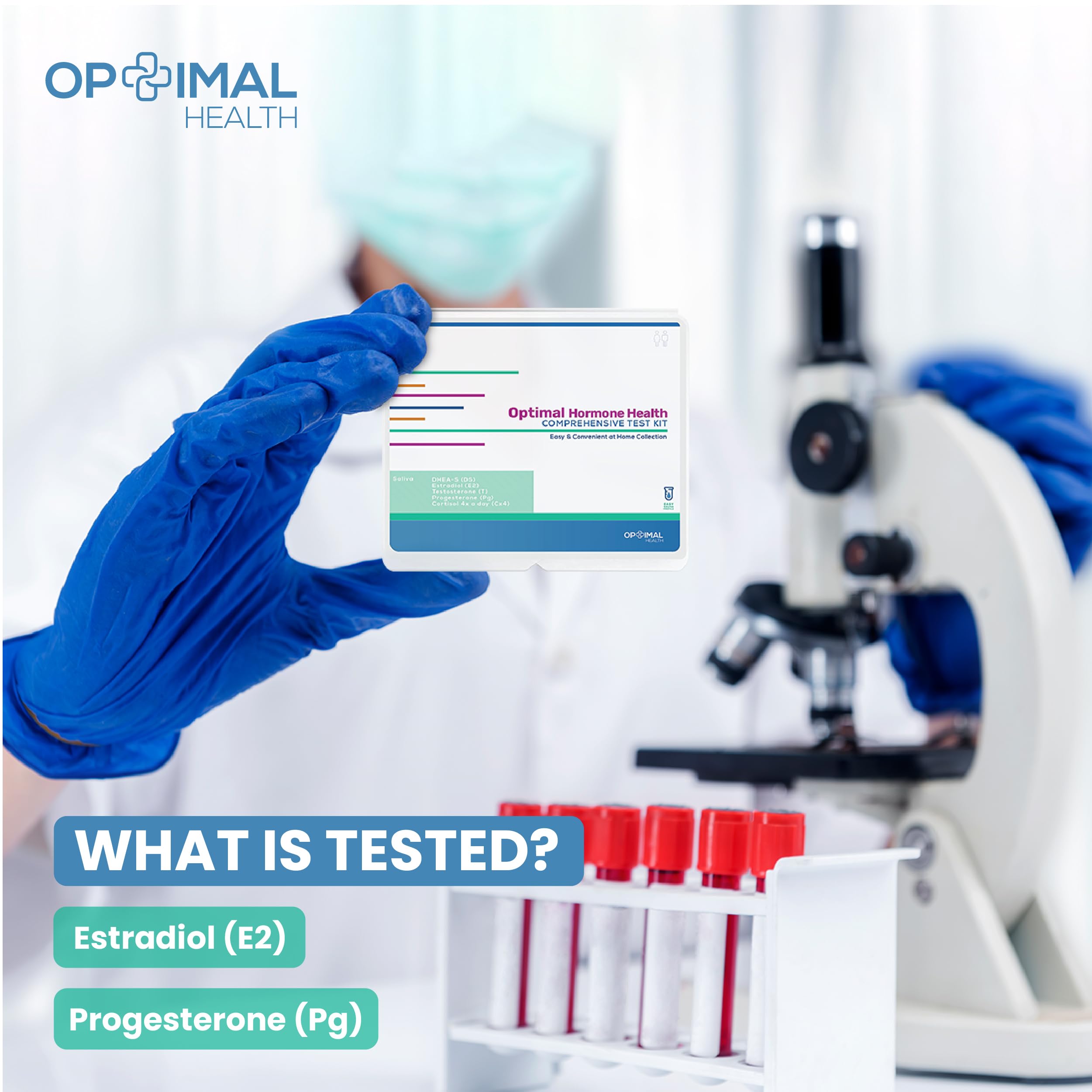 Estradiol (E2) & Progesterone (PG) | Saliva Hormone Test Kit for Women | Progesterone Deficiency OPTIMALHEALTH