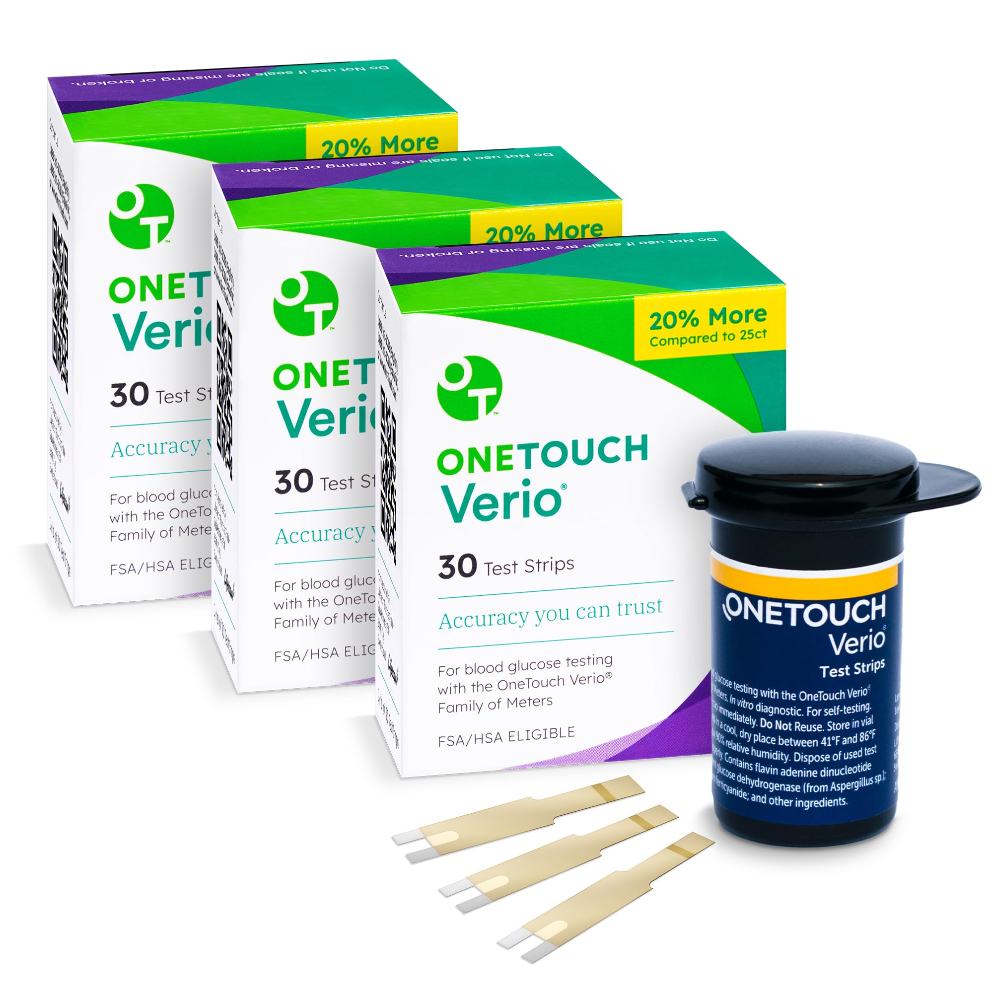 OneTouch Verio Test Strips for Diabetes Value Pack - 90 Count | Diabetic OneTouch