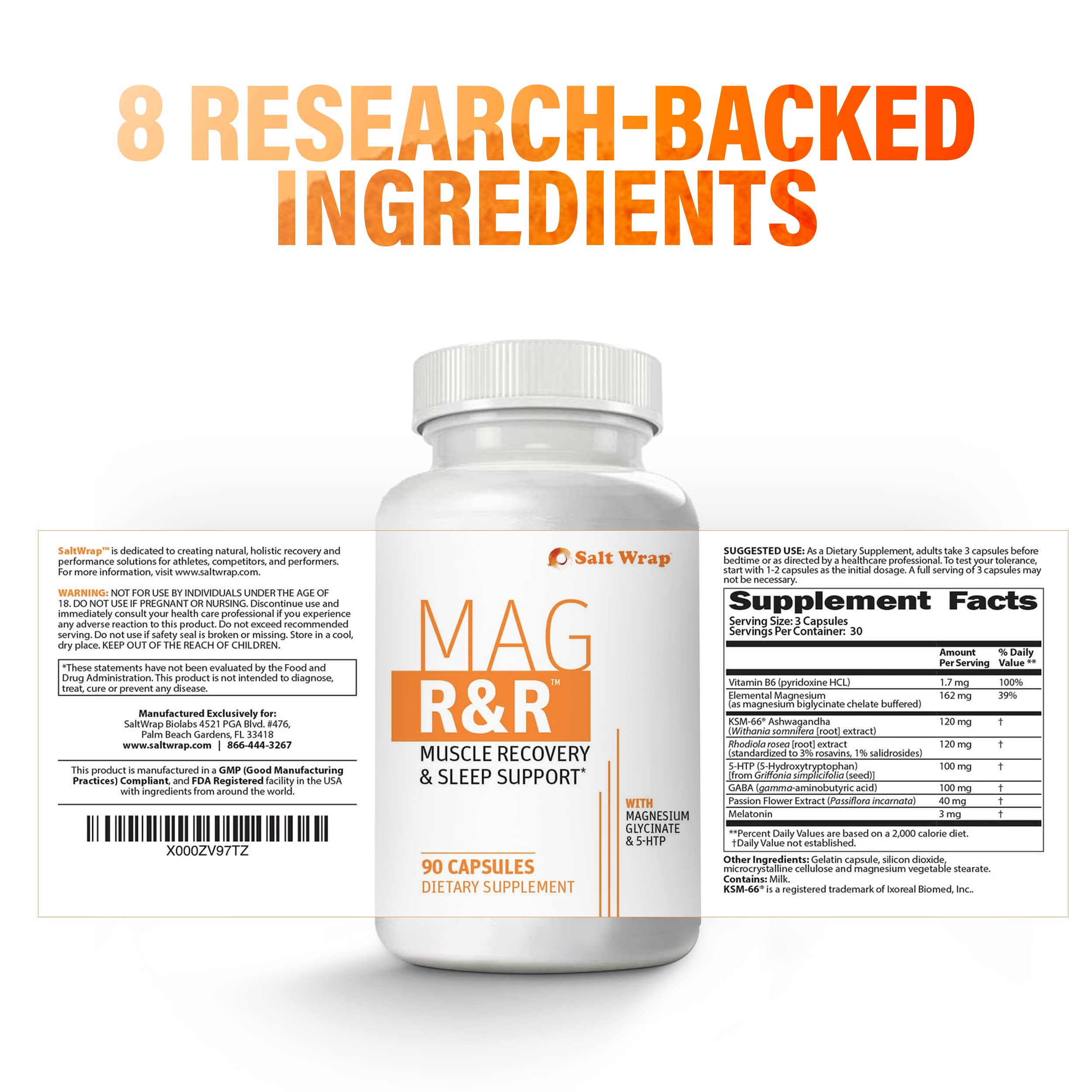 SaltWrap Mag R&R - Nighttime Muscle Cramps Support, Natural Sleep Support for Adults SaltWrap