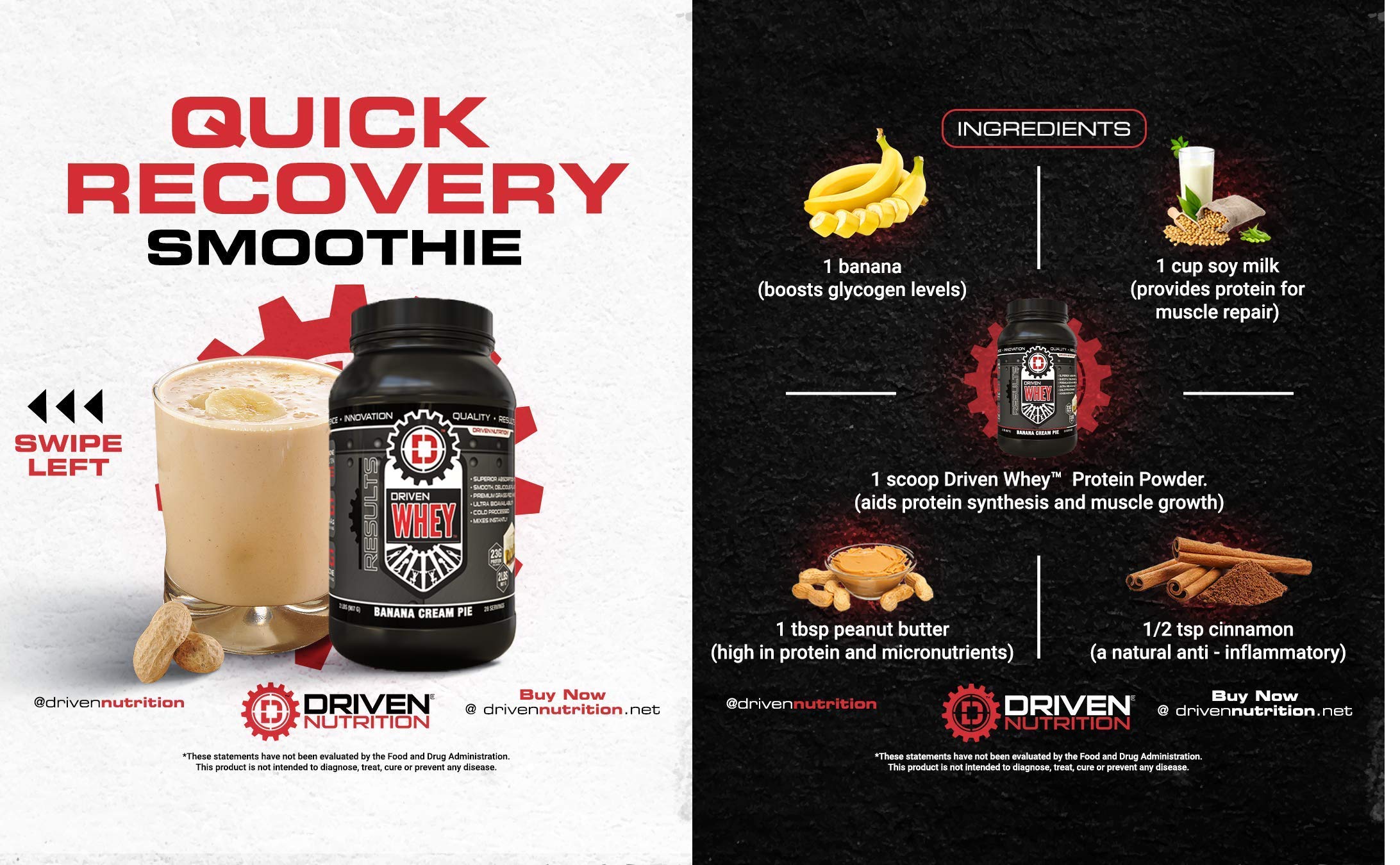 Driven WHEY- Grass Fed Whey Protein Powder: Delicious, Clean Protein Shake Driven Nutrition