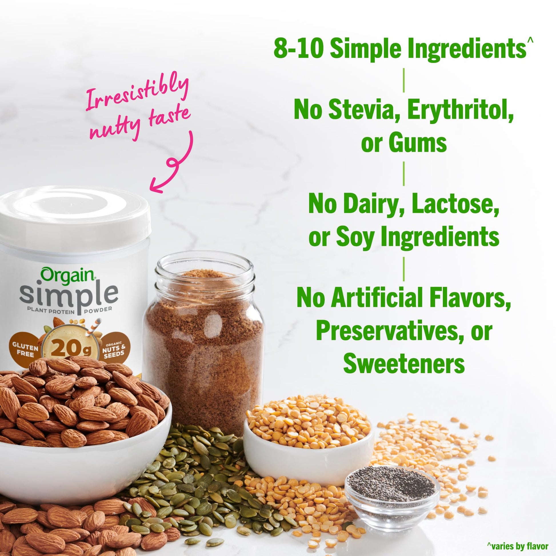 Orgain Organic Simple Vegan Protein Powder, Peanut Butter - 20g Plant Based Protein Orgain