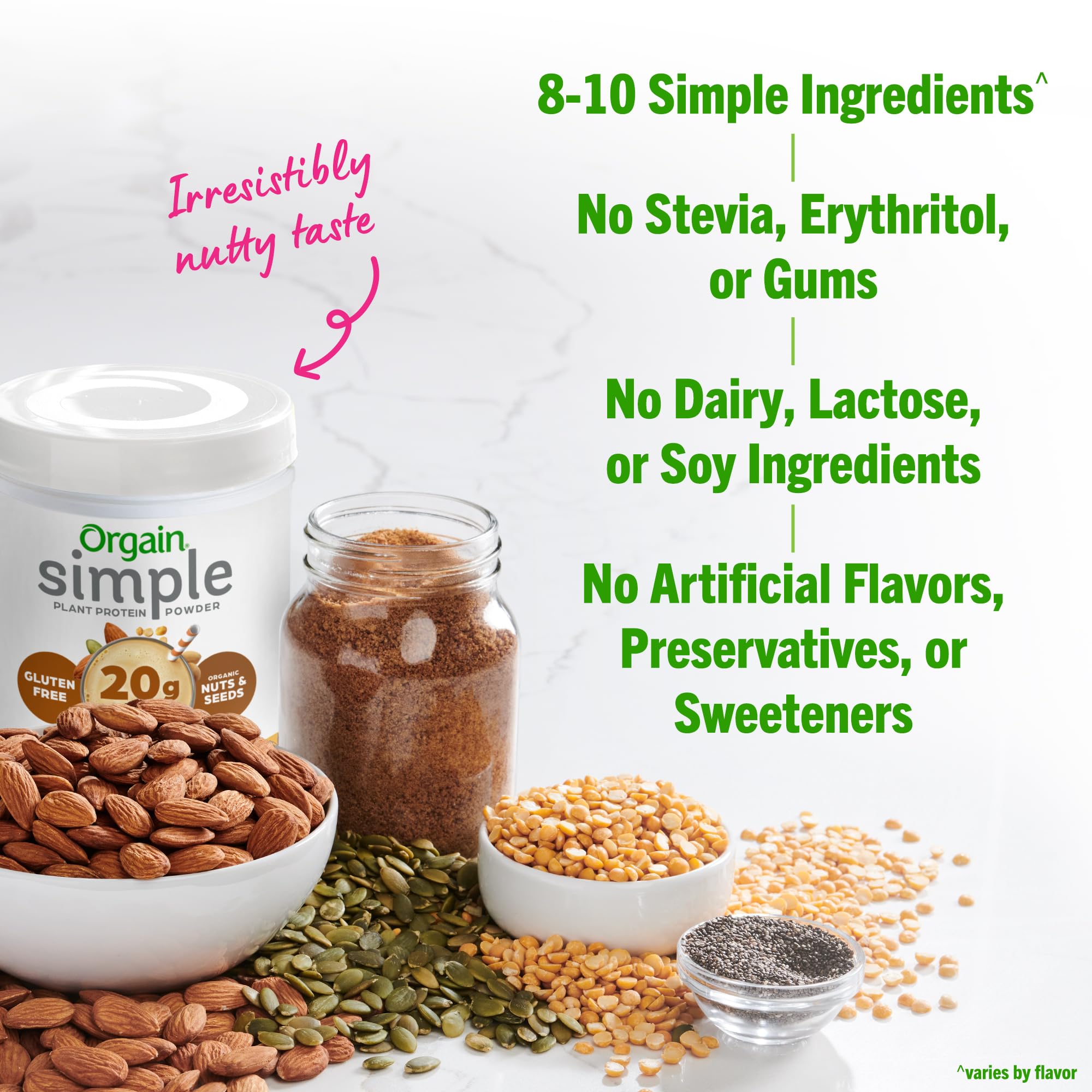 Orgain Organic Simple Vegan Protein Powder, Peanut Butter - 20g Plant Based Protein Orgain