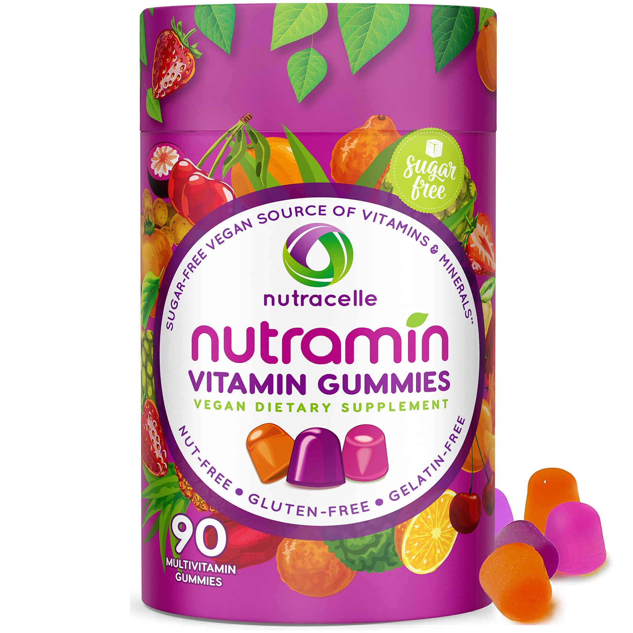NUTRAMIN Daily Vegan Keto Multivitamin Gummies Vitamin C, D2, and Zinc for Immunity