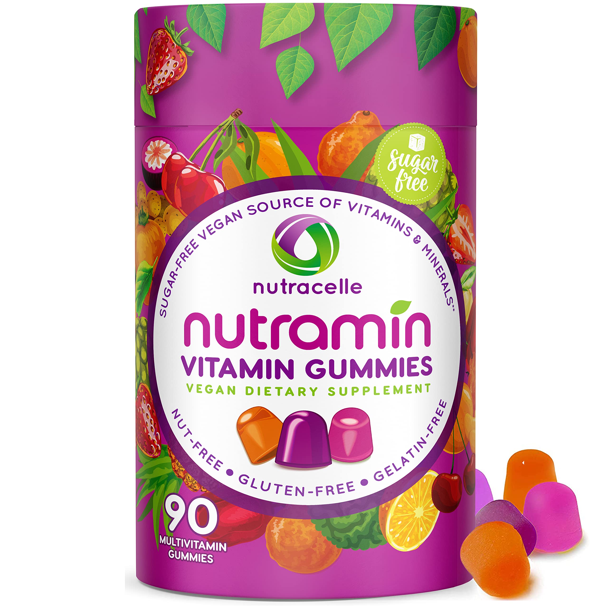 NUTRAMIN Daily Vegan Keto Multivitamin Gummies Vitamin C, D2, and Zinc for Immunity