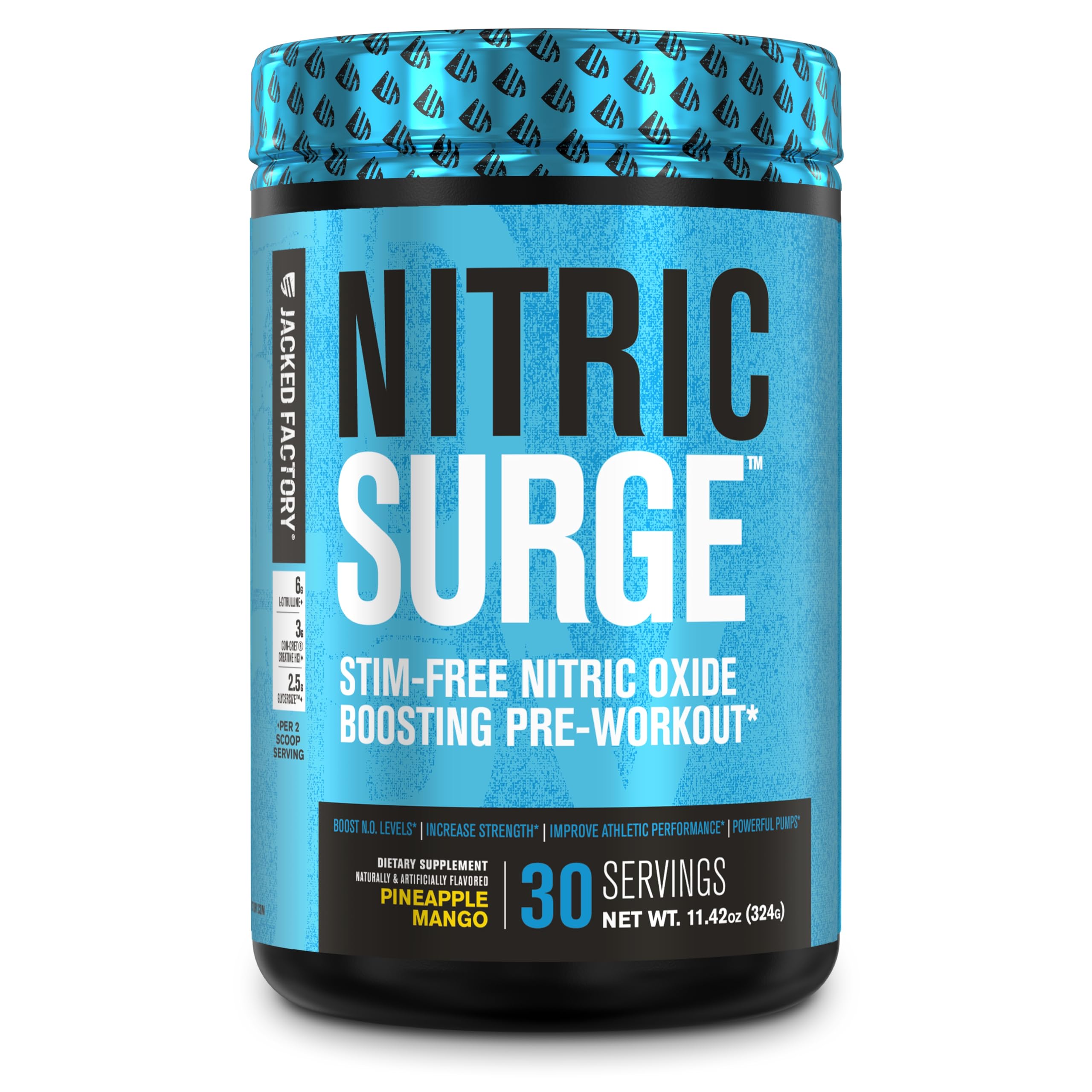 Nitric Surge Stim Free Pre Workout Powder - Caffeine Free Nitric Oxide Supplement 