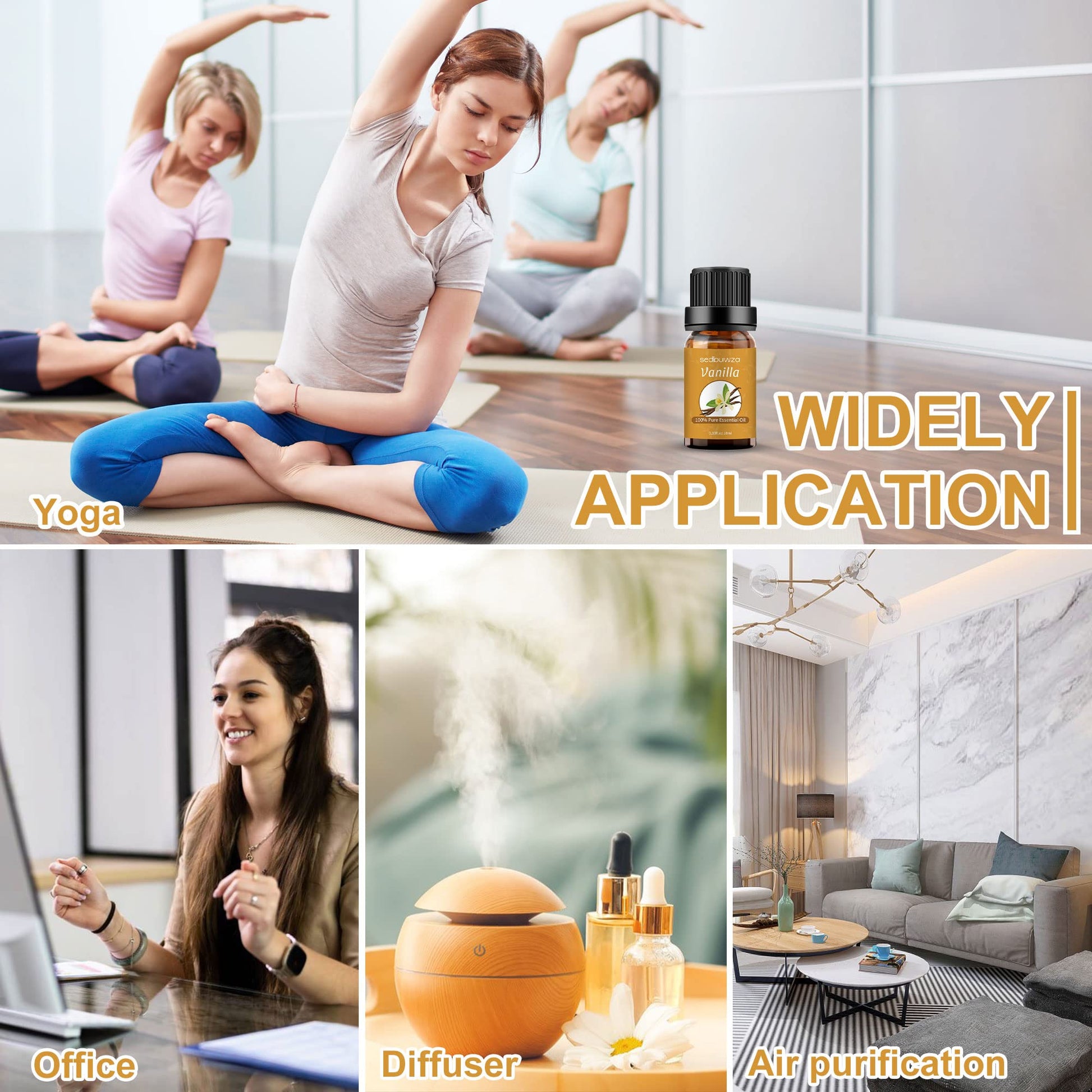 Sedbuwza Vanilla Oil Lavender Essential Oil Gift Set, 100% Pure Organic Fragrance Oil Set for Diffuser Sedbuwza