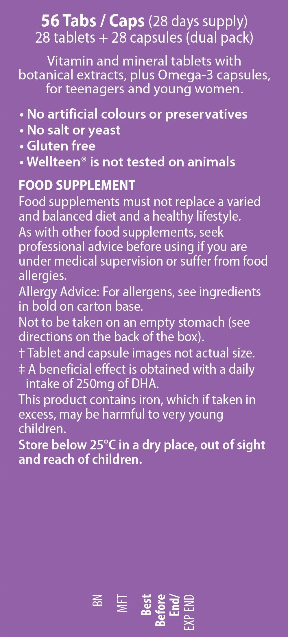 Vitabiotics Wellteen Her Plus - 56 Tablets/Capsules, 56 Count (Pack of 1) Wellteen