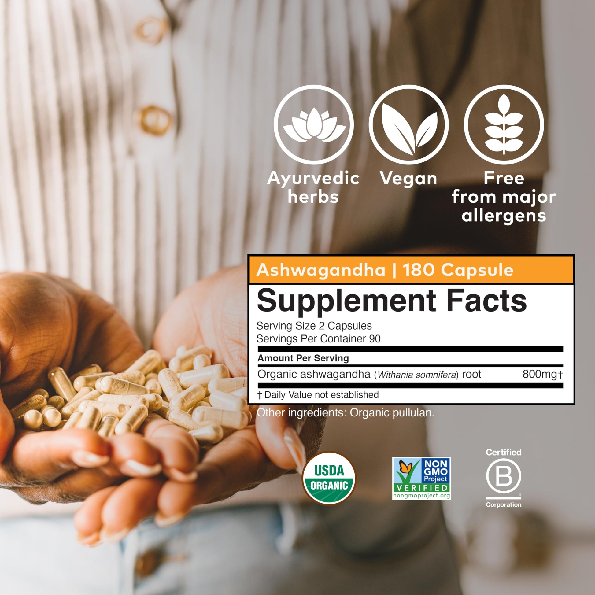 Organic India Ashwagandha Herbal Supplement - Stress Response Support, Vegan, Gluten Organic India