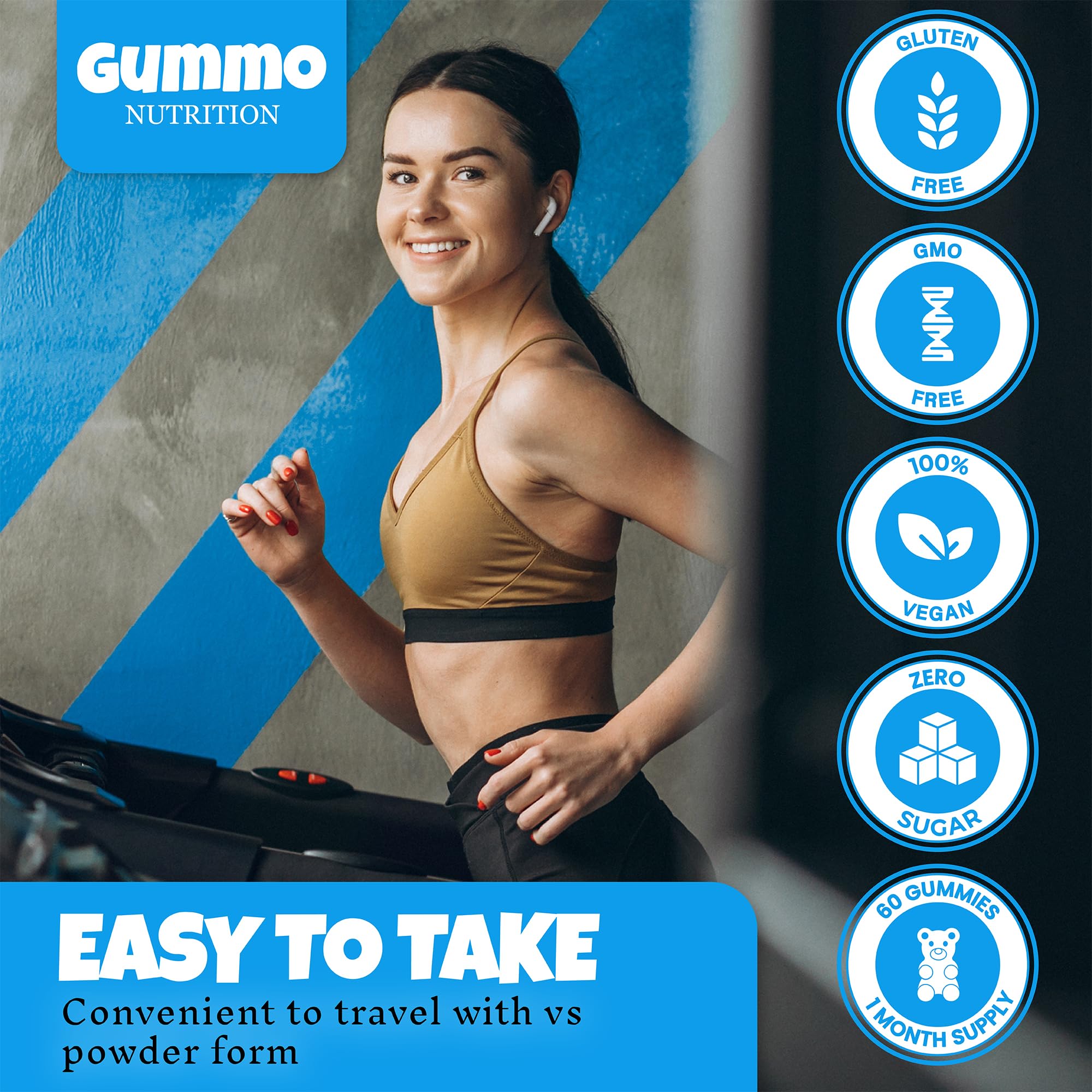 Creatine Monohydrate Gummies 4000mg for Men & Women - 60 Chewable Creatine GUMMO NUTRITION