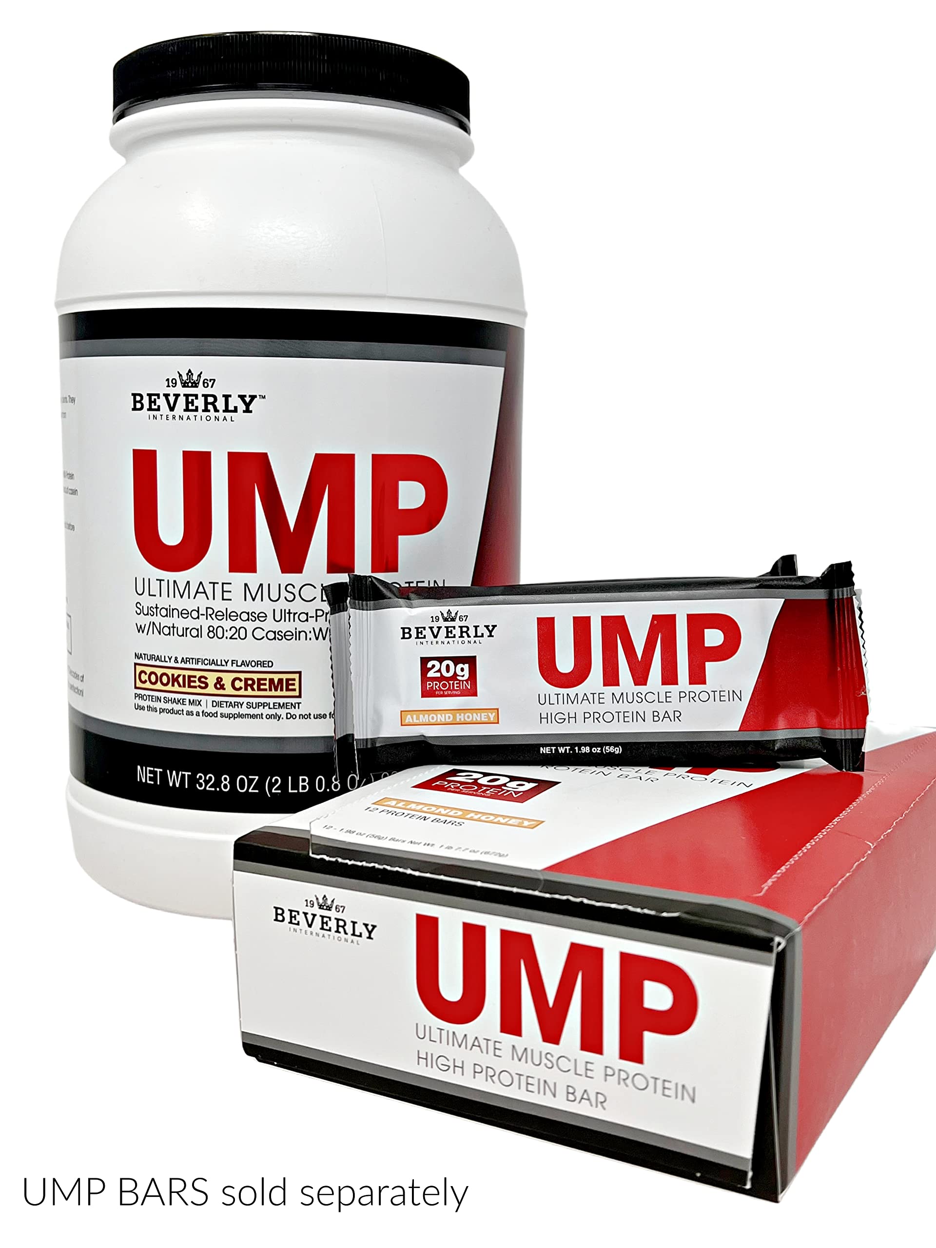 Beverly International UMP Protein Powder, Cookies & Cream. Unique Whey-Casein Ratio Beverly International