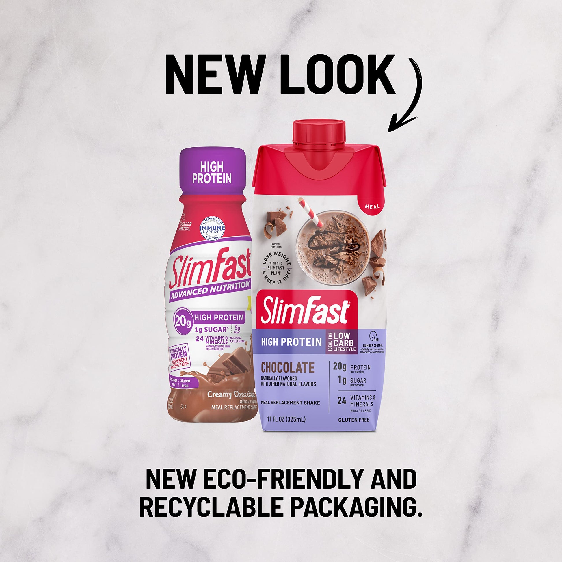 SlimFast Protein Shake, Chocolate- 20g Protein, Meal Replacement Shake Ready to Drink SlimFast