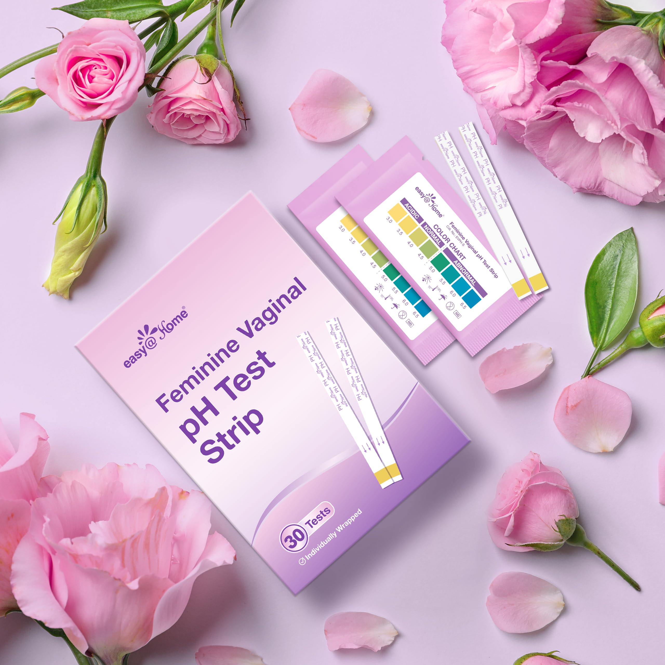 Easy@Home Vaginal pH Test -30 Strips | BV Test Kit at Home for Women | Yeast Infection Test + pH Balance Easy@Home