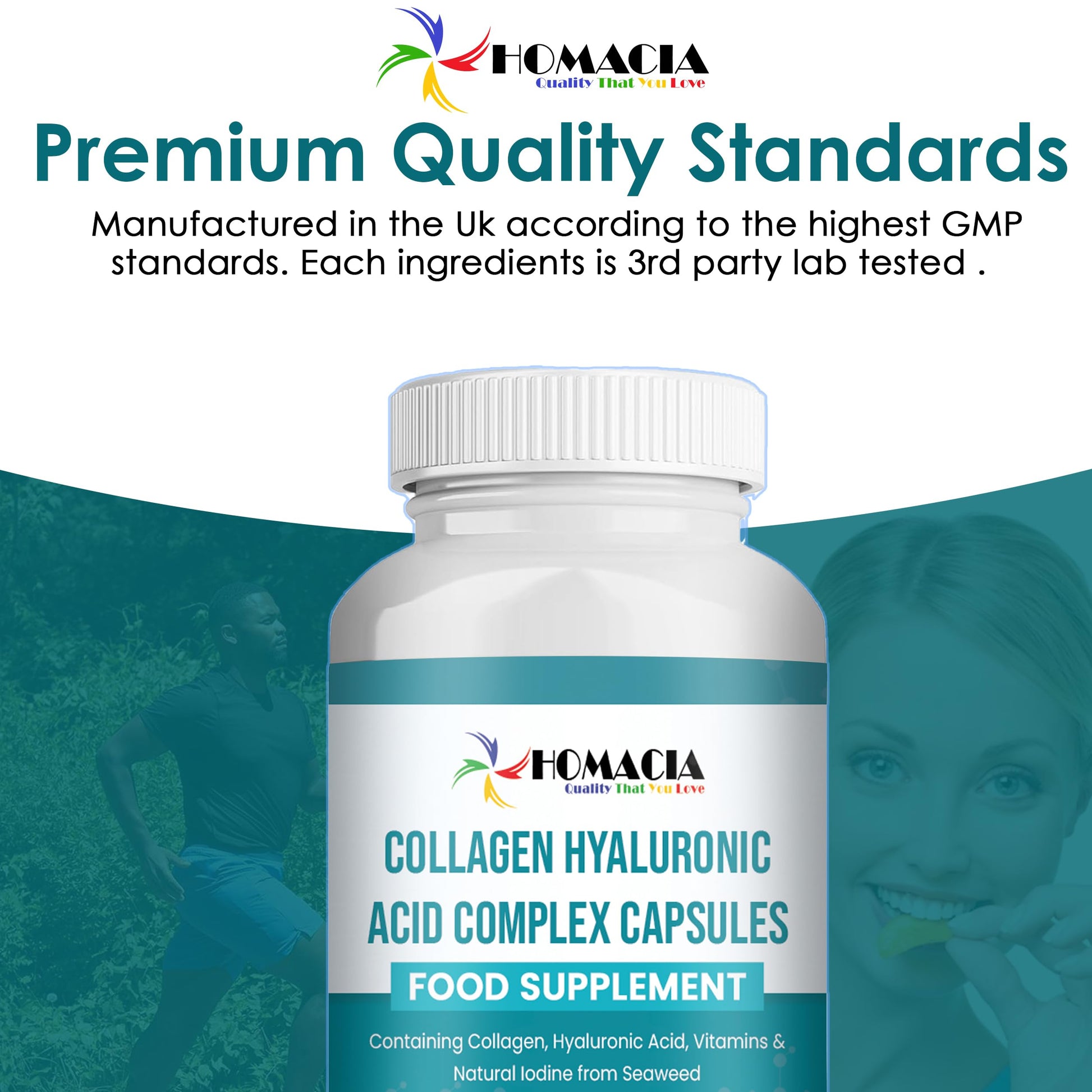 Homacia’s Collagen Capsules | Marine Collagen with Hyaluronic Acid | Pure Collagen Supplements for Women HOMACIA Quality That You love