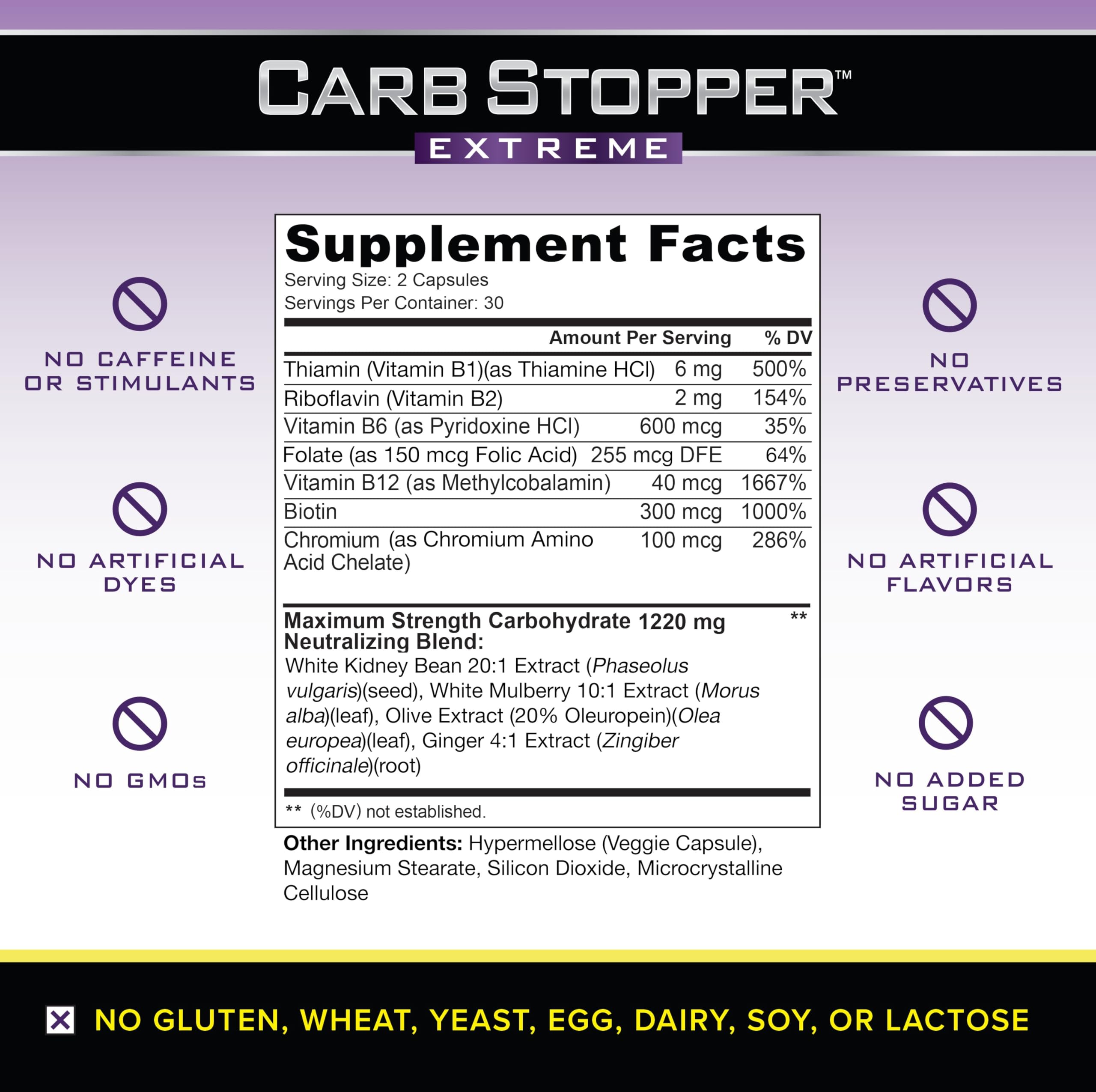 Carb Stopper Extreme (5 Bottles Maximum Strength, Natural Carbohydrate and Starch Carb Stopper Extreme