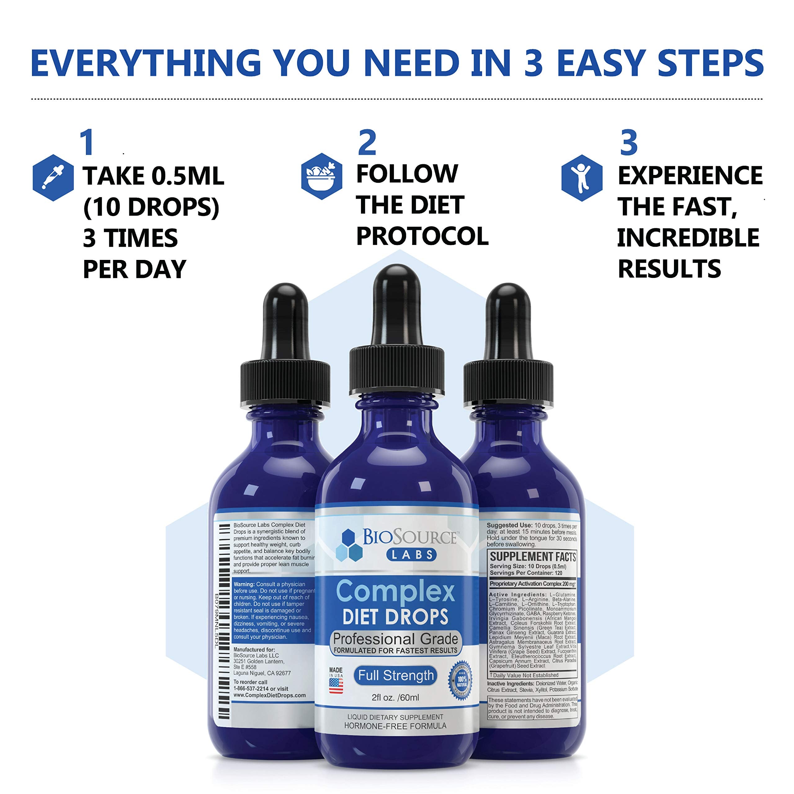 BioSource Labs Complex Diet Drops – Best Natural Weight Management Drops for Men and Women BioSource Labs