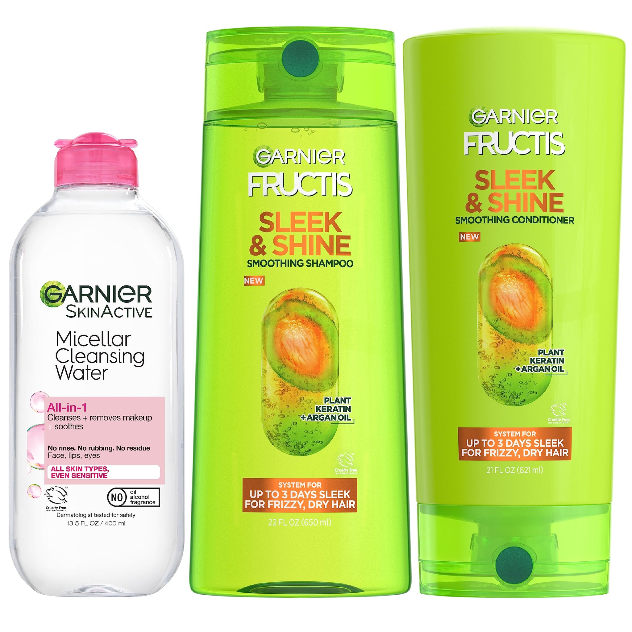 Garnier Back to School Bundle|Micellar Water (400mL) + Fructis Sleek & Shine 