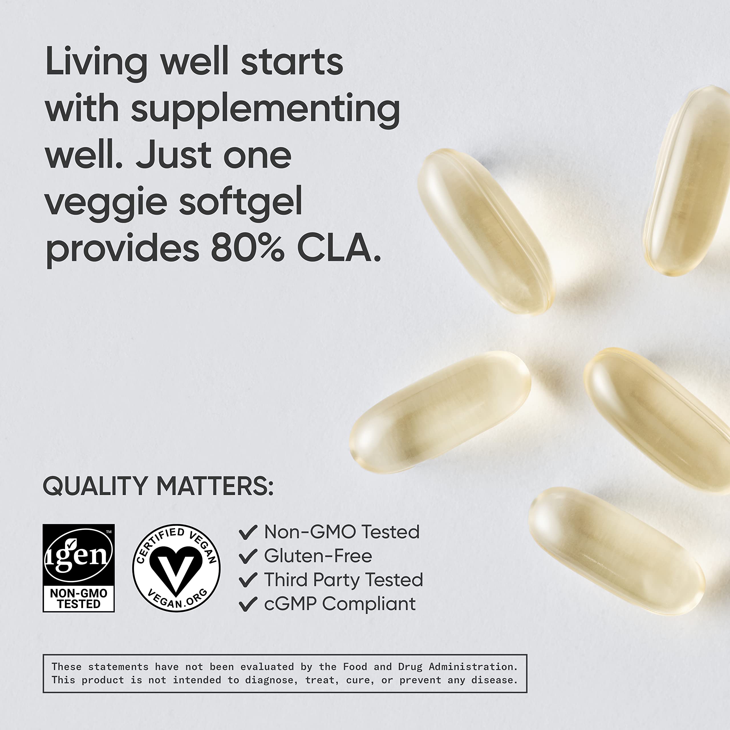 Sports Research Vegan CLA - 1250mg with Active Conjugated Linoleic Acid for Men Sports Research