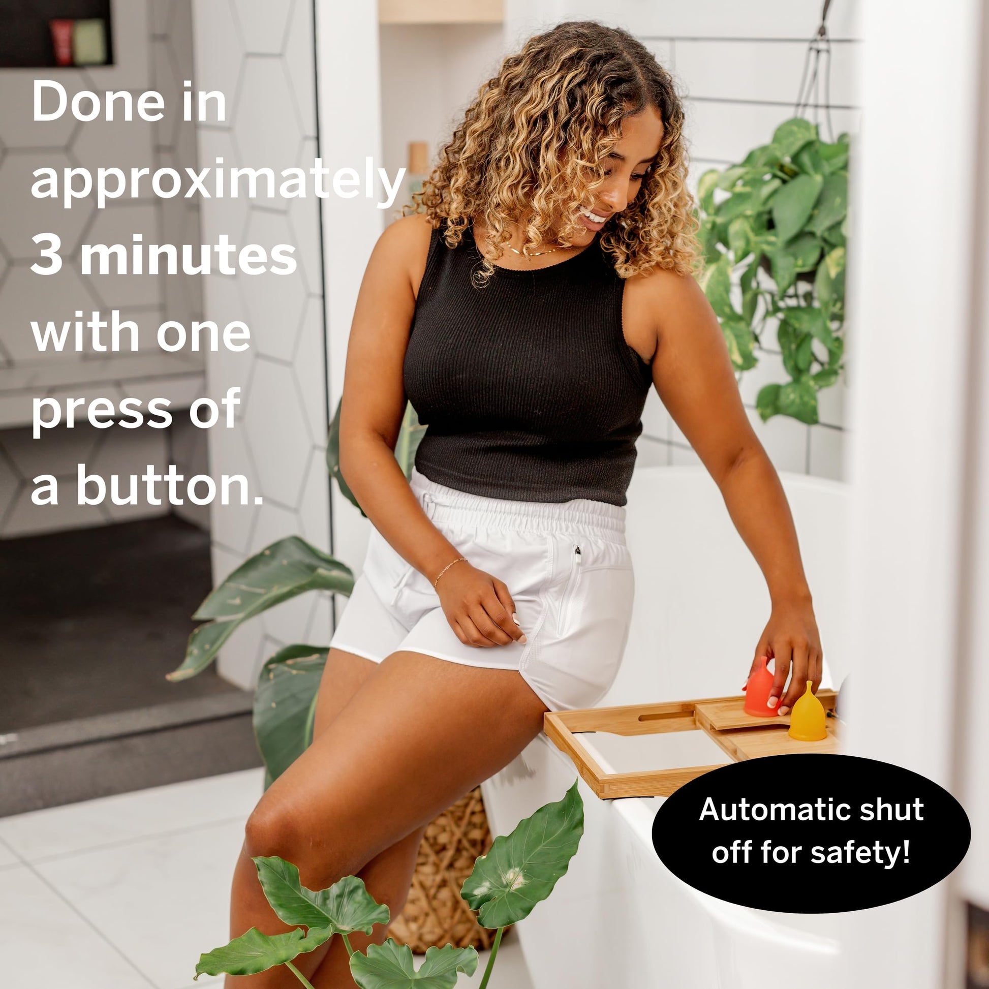 Pixie Menstrual Cup Sterilizer Cleaner Machine - The Only Hinged Lid Steamer & Drying Stand Pixie Cup