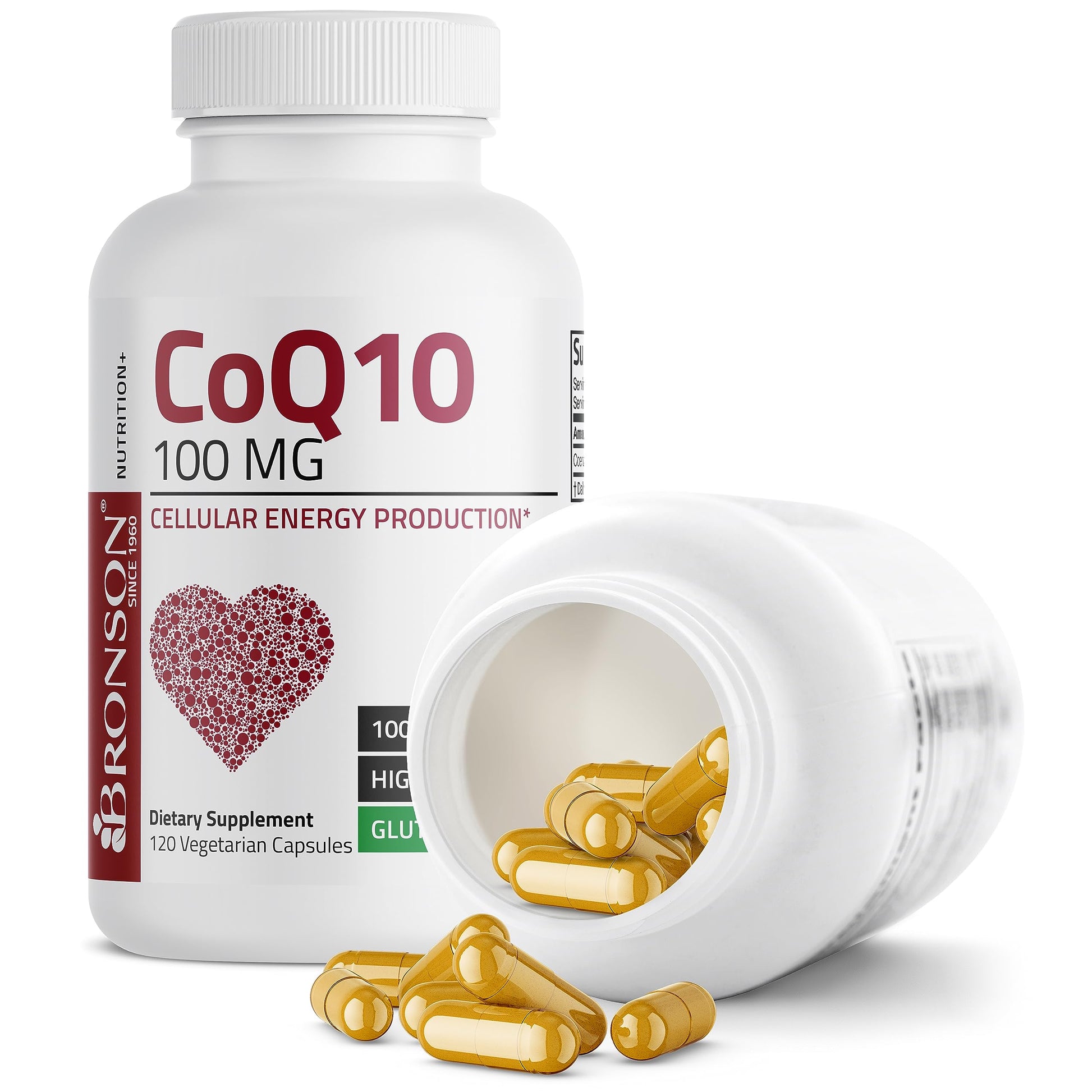 Bronson CoQ10 100 MG High Potency Cellular Energy Production, 120 Vegetarian Capsules Bronson