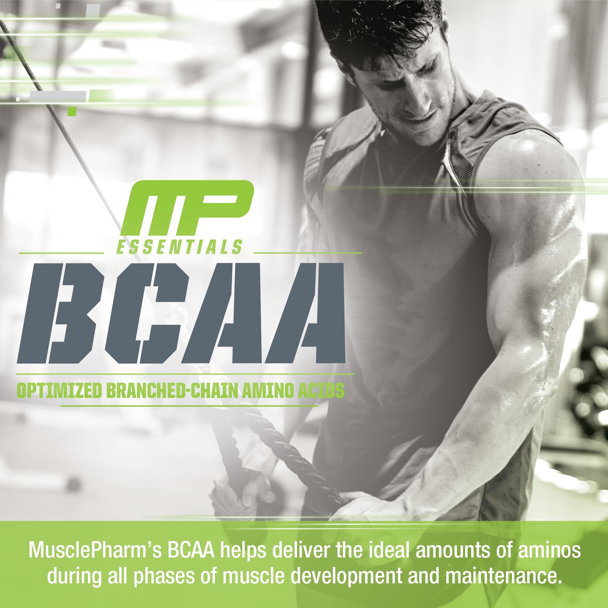 MusclePharm Essentials BCAA Powder, Pre & Post Workout Recovery Drink, Supports Muscle Pharm