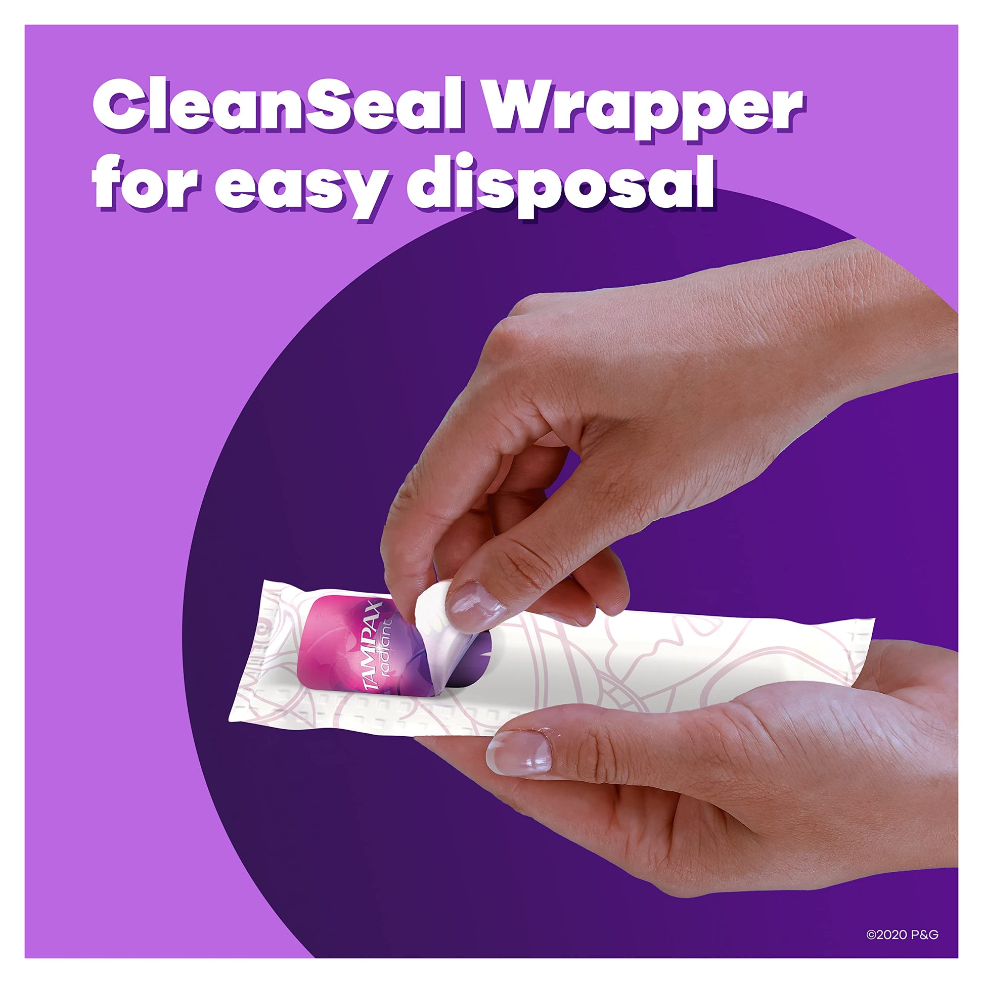 Tampax Radiant Tampons Super Absorbency with BPA-Free Plastic Applicator and LeakGuard Braid Tampax