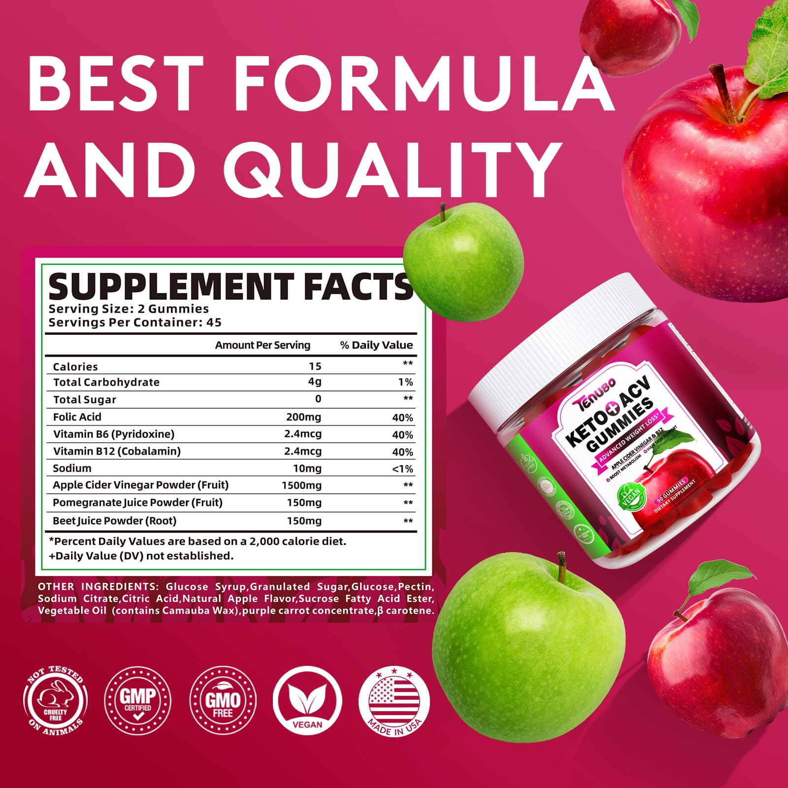 Tenubo Keto ACV Gummies Advanced Weight Loss - 90 Count Speedy Keto Acv Tenubo